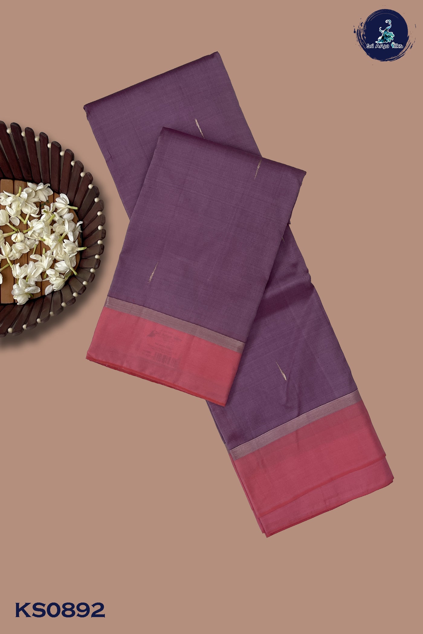 Mauve Light Weight Silk Saree With MalliMottu Butaa Pattern