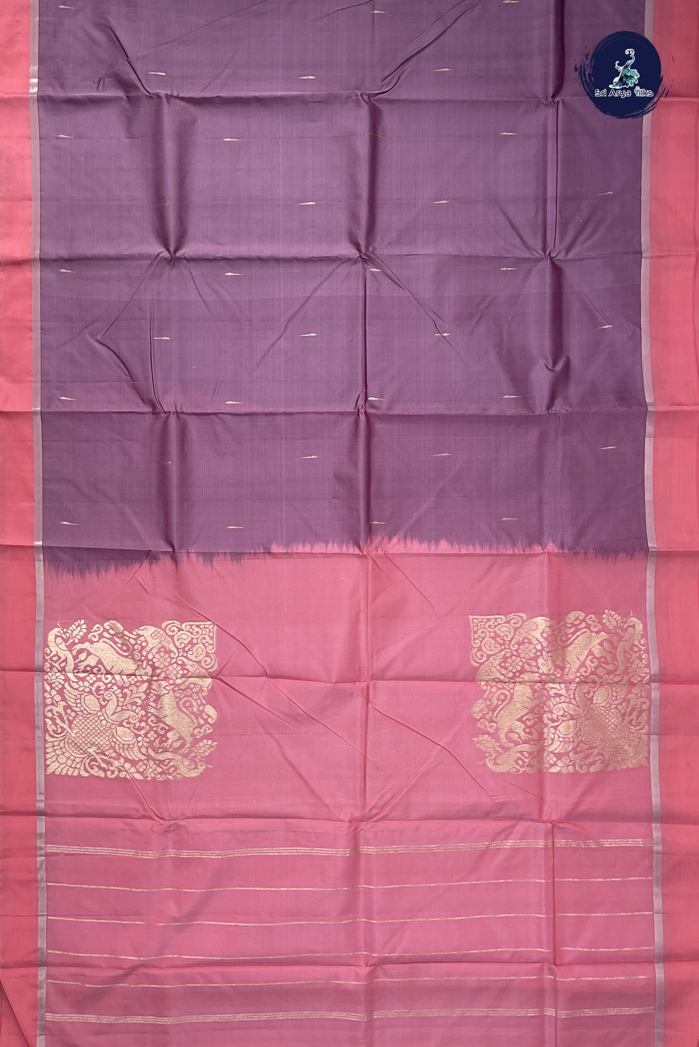 Mauve Light Weight Silk Saree With MalliMottu Butaa Pattern