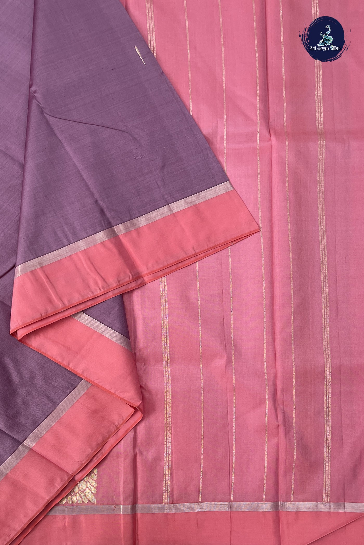 Mauve Light Weight Silk Saree With MalliMottu Butaa Pattern