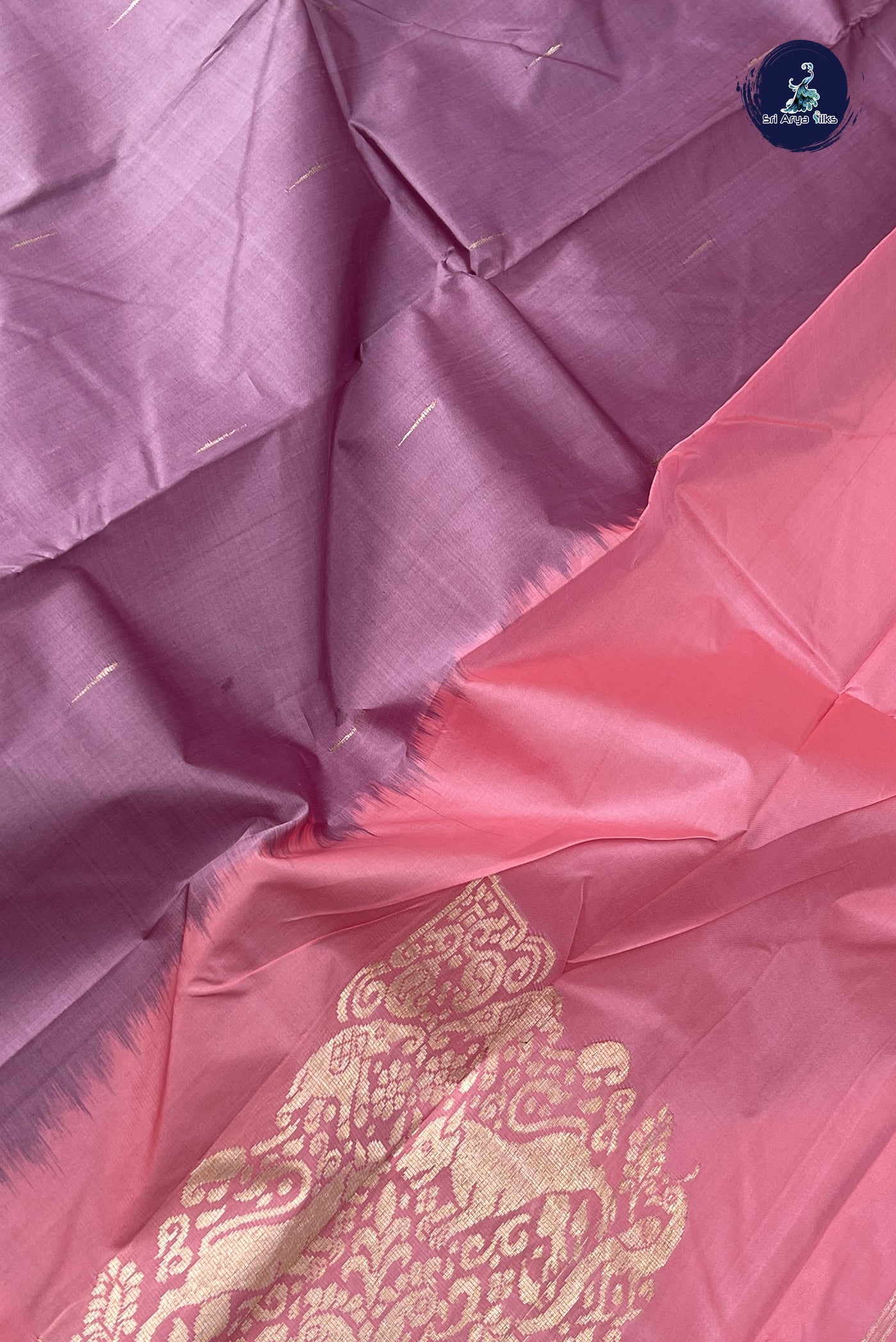 Mauve Light Weight Silk Saree With MalliMottu Butaa Pattern