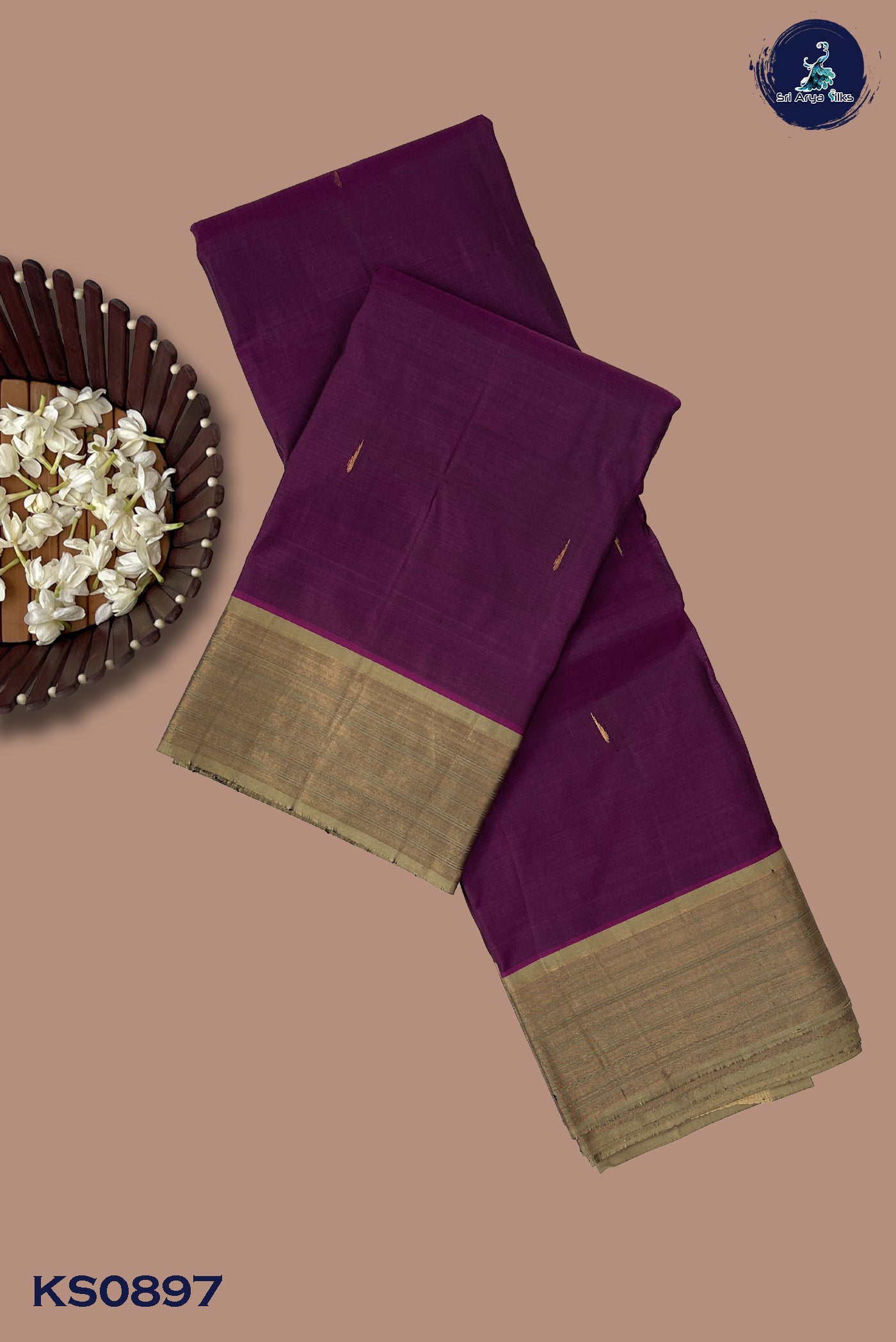 BeetRoot Shade Light Weight Silk Saree With MalliMottu Butaa Pattern