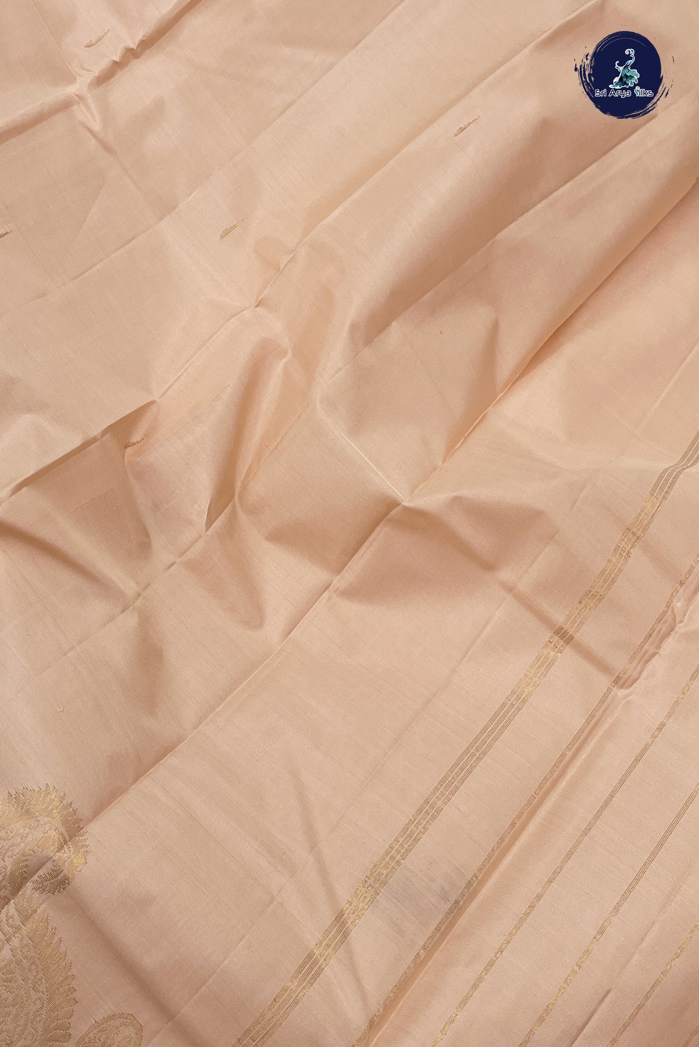 Light Peach Light Weight Silk Saree With MalliMottu Butaa Pattern