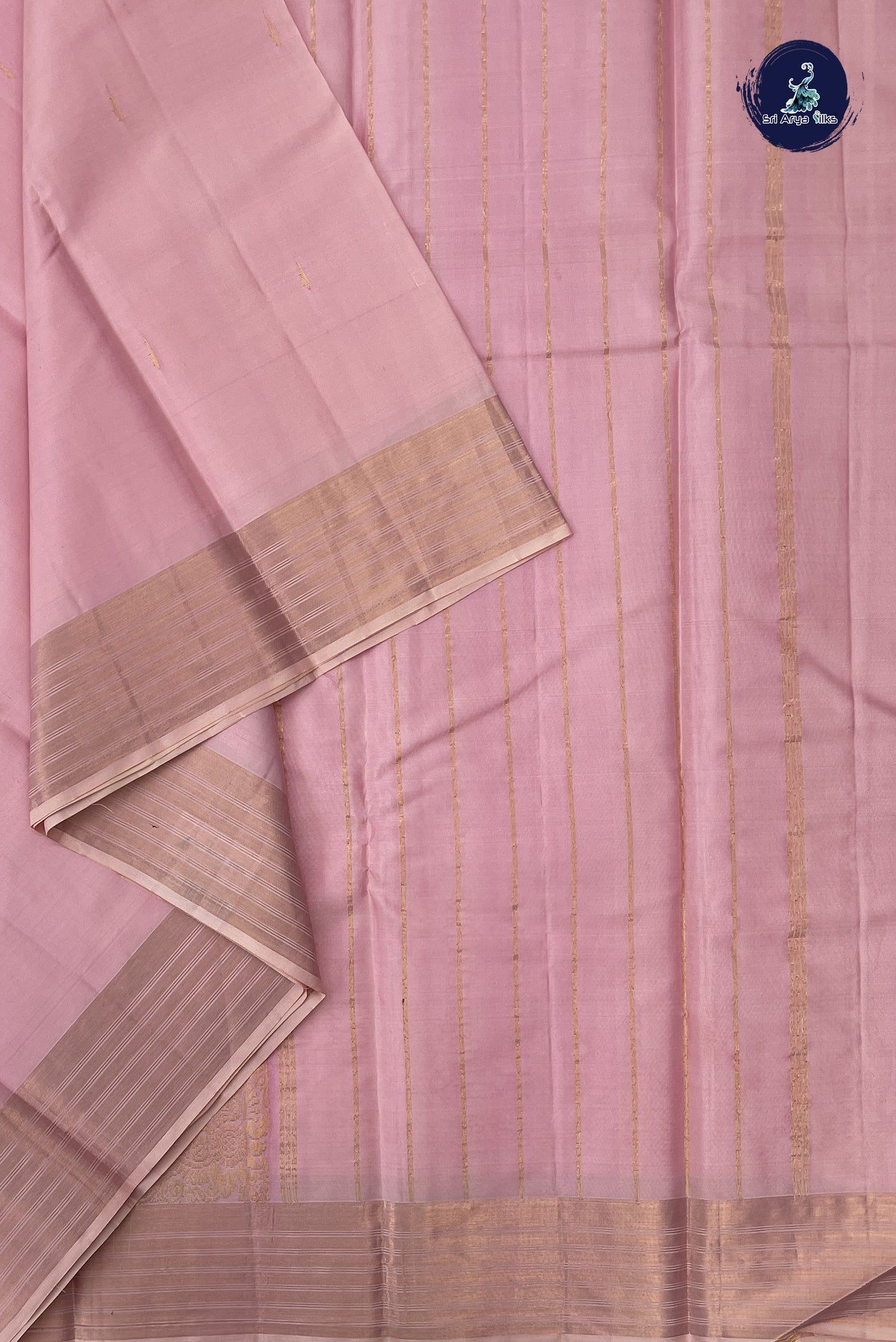 Light Pink Light Weight Silk Saree With MalliMottu Butaa Pattern