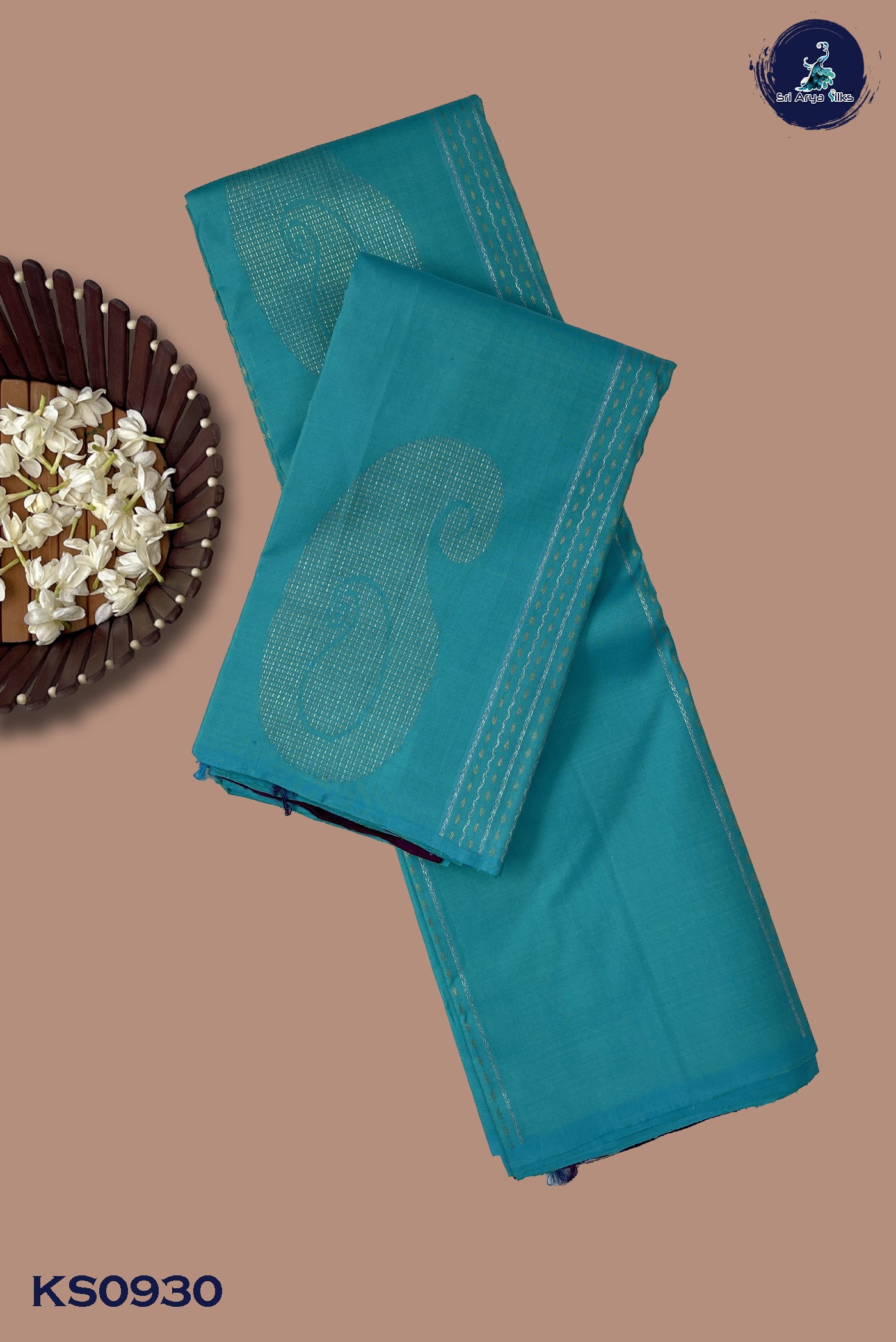 Light Blue Bridal Silk Saree With Zari Woven Pattern