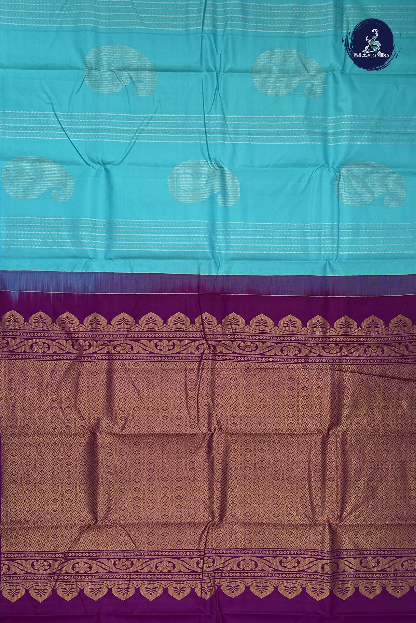 Light Blue Bridal Silk Saree With Zari Woven Pattern