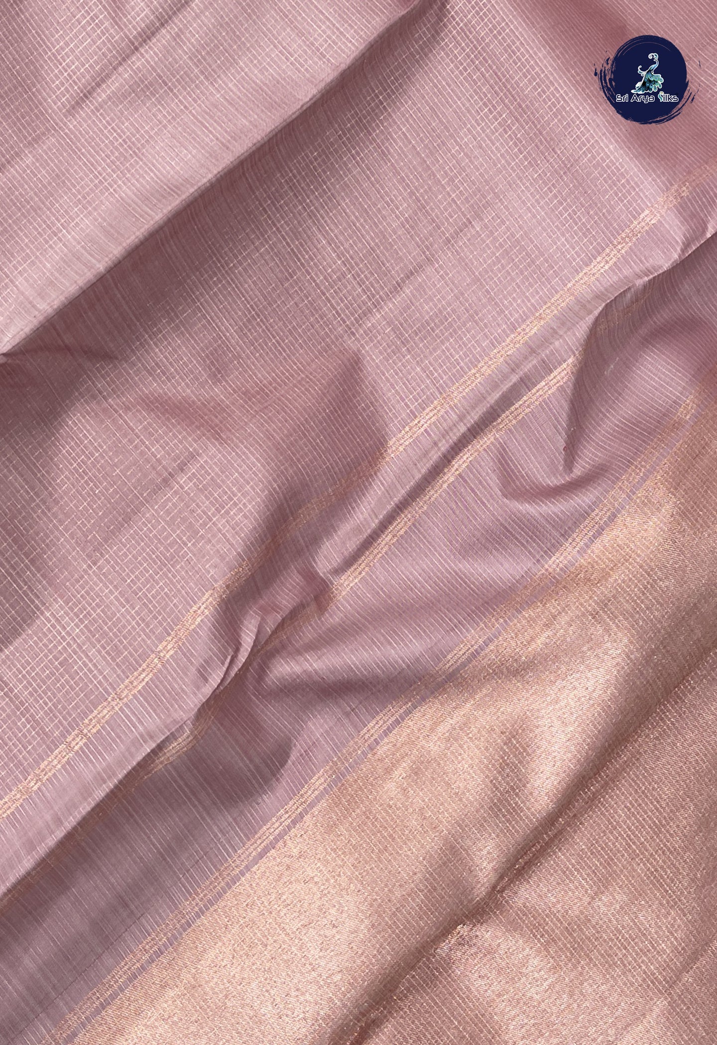Onion Pink Checked Saree With Zari Checked Pattern