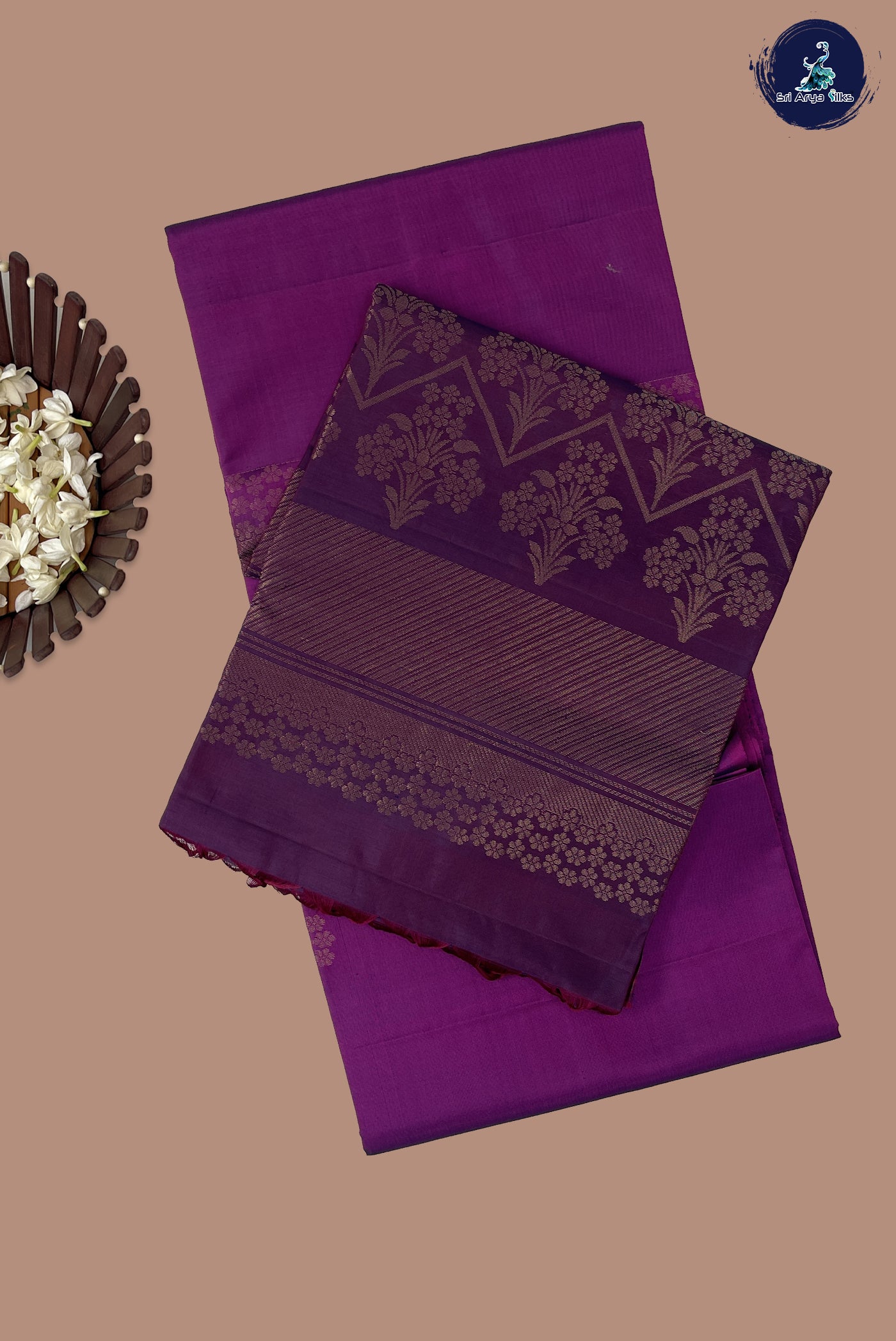 BeetRoot Shade Soft Silk Saree With Zari Buttas Pattern