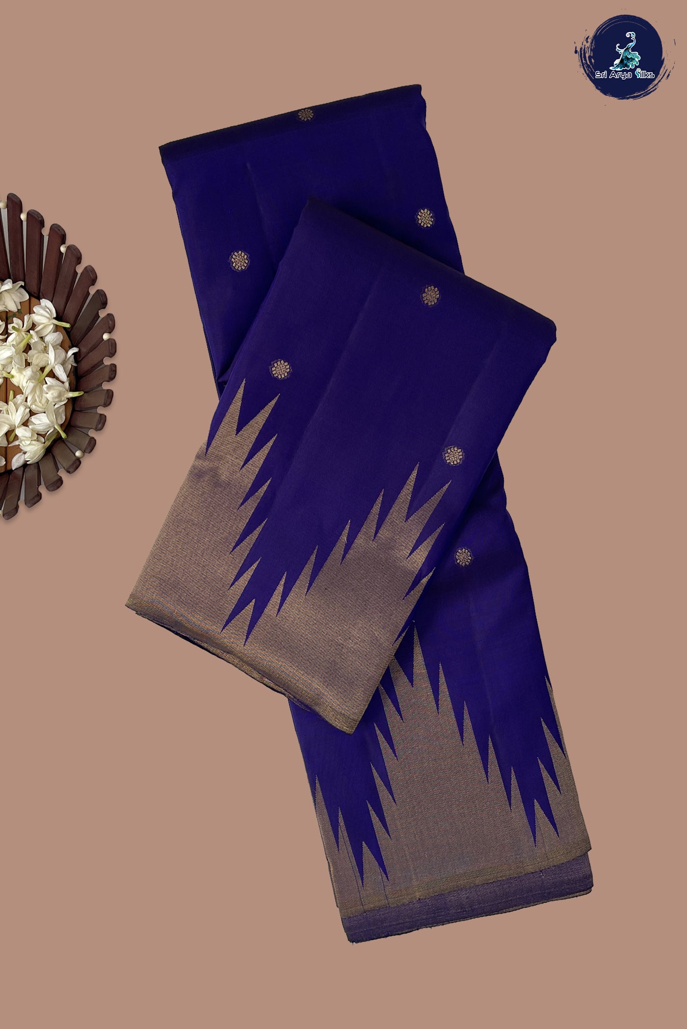 Dark Plum Traditional Silk Saree With Zari Buttas Pattern