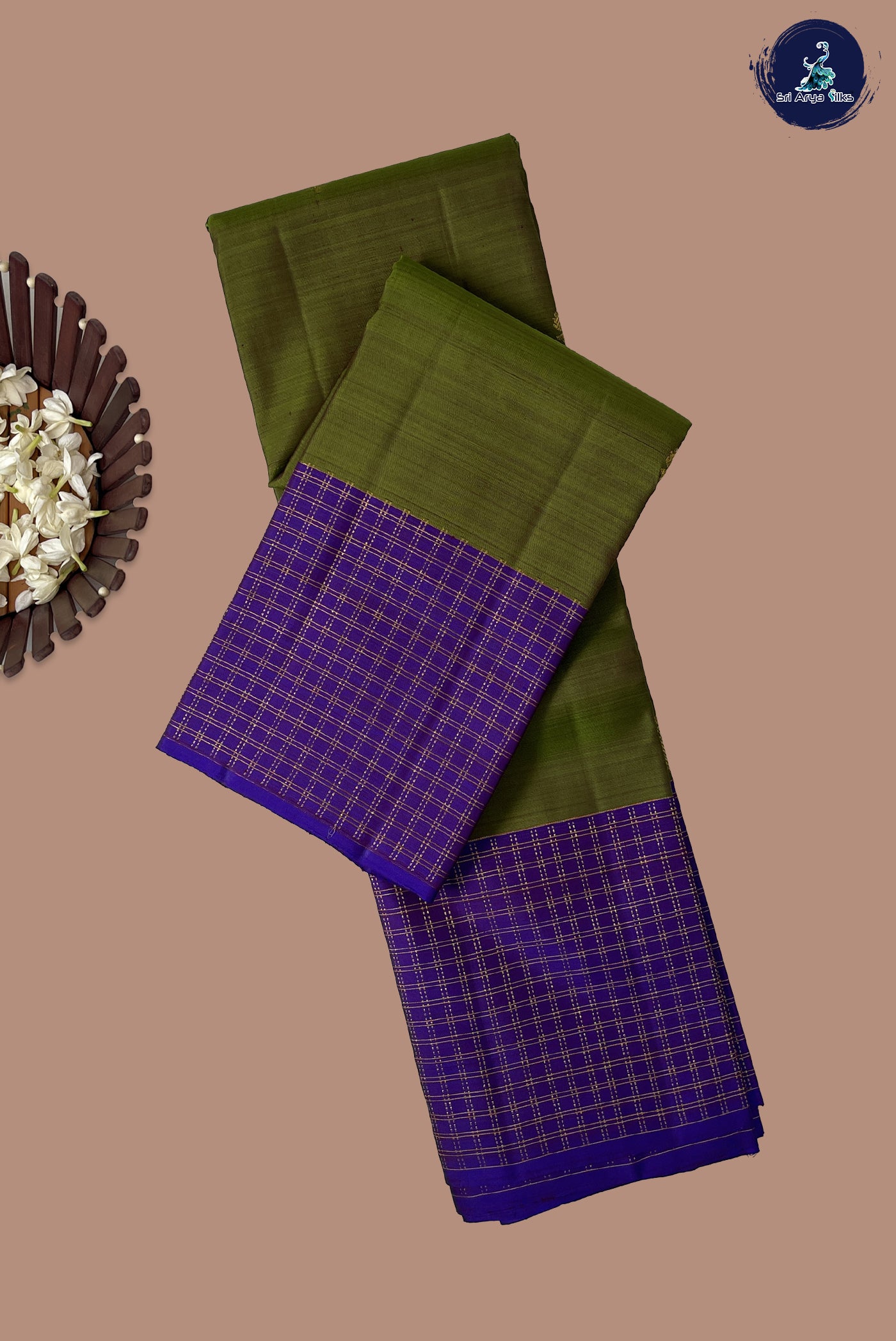 Mehendi Green Traditional Silk Saree With Zari Buttas Pattern