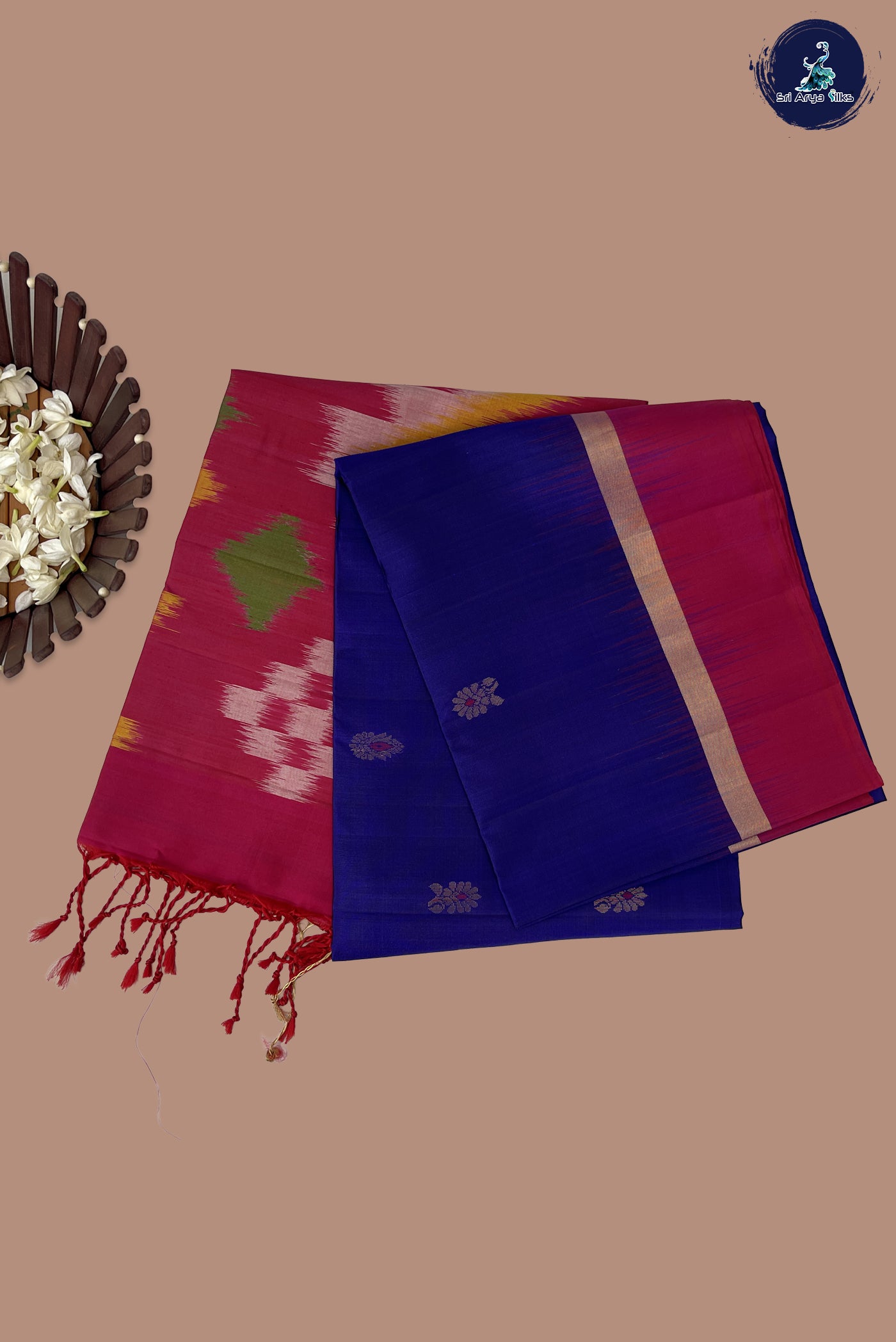 Ink Blue Soft Silk Saree With Zari Buttas Pattern