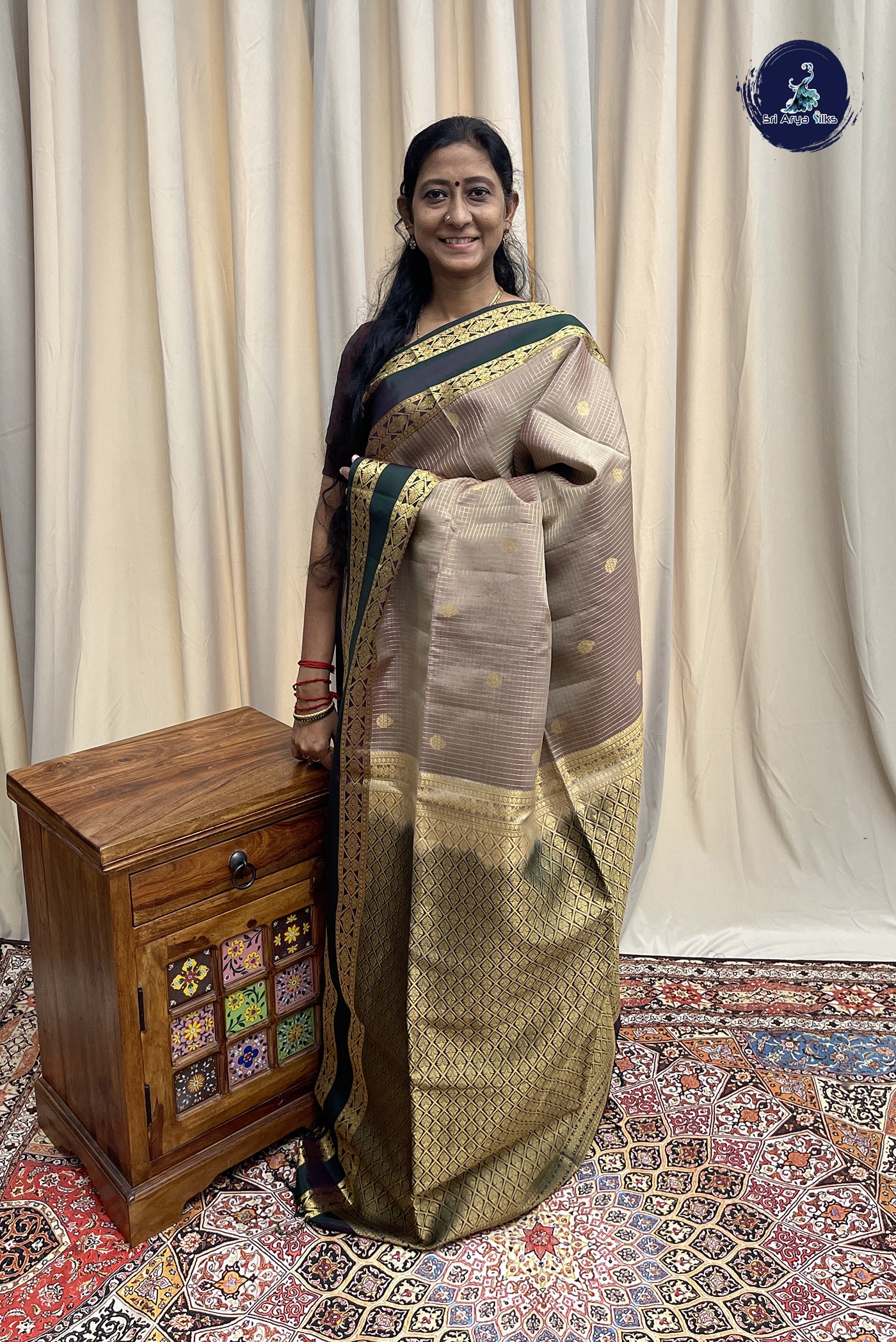 Pastel Shade Soft Silk Saree With Zari Checked Pattern
