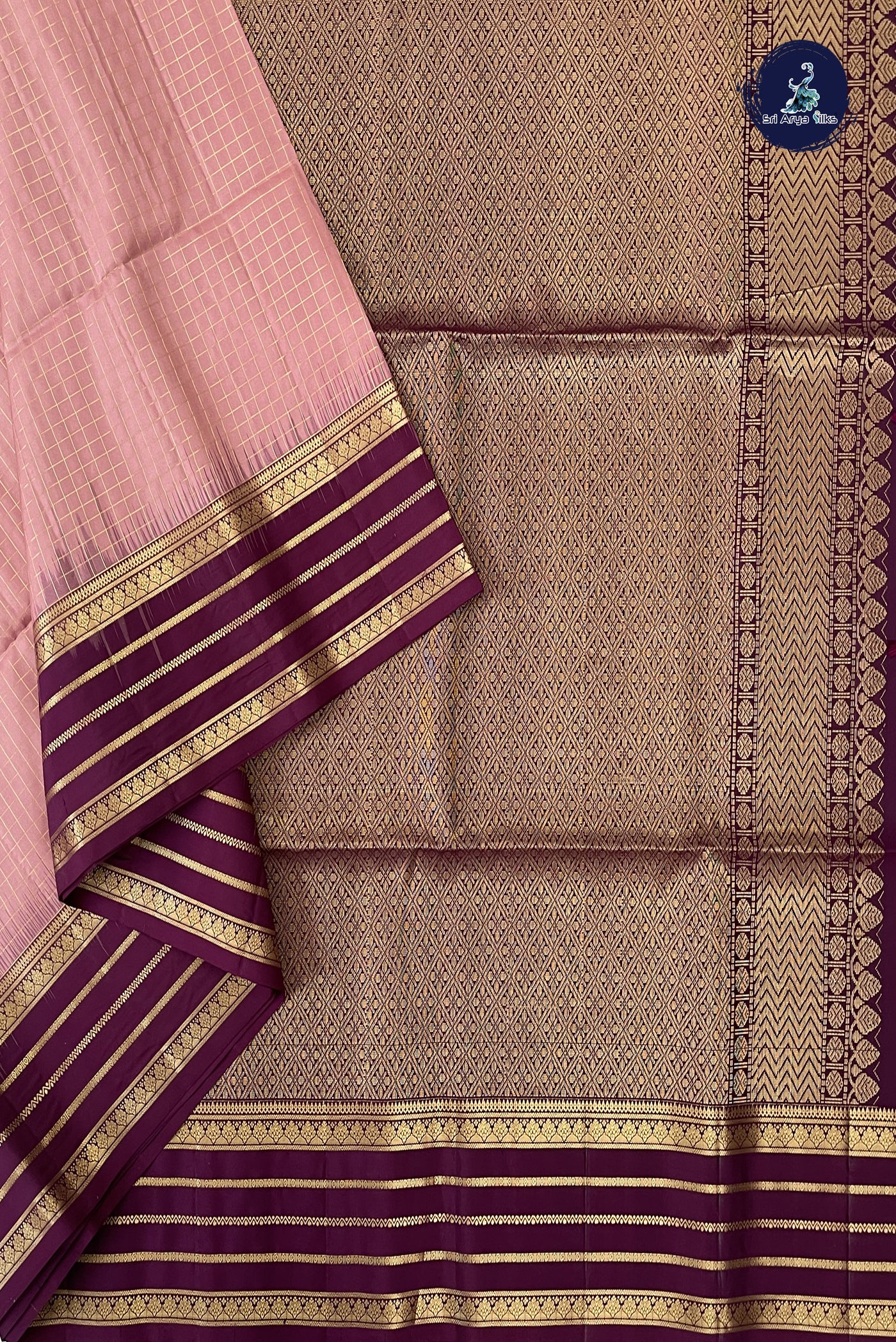 Pastel Shade Soft Silk Saree With Zari Checked Pattern