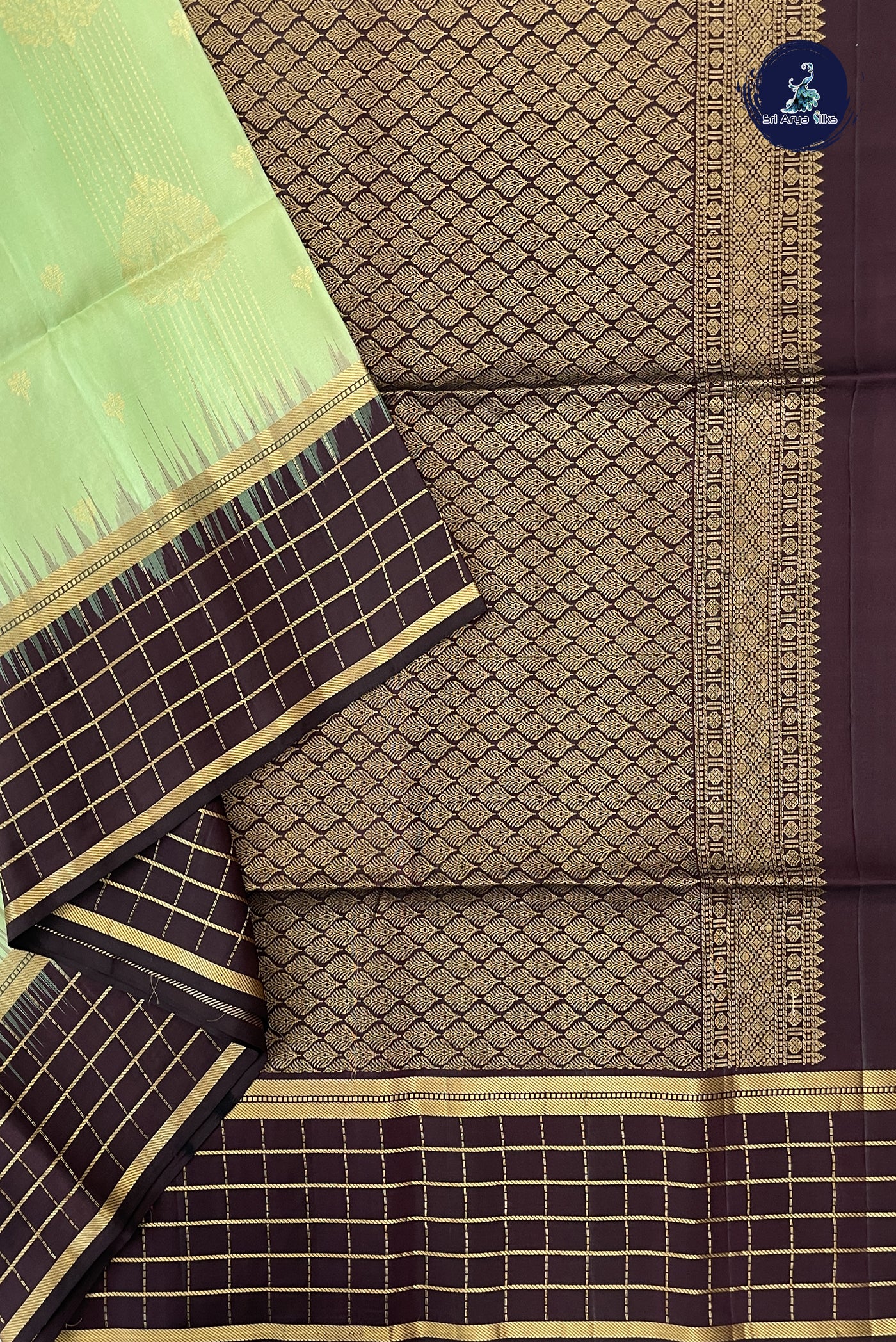 Pista Green Soft Silk Saree With Zari Buttas Pattern
