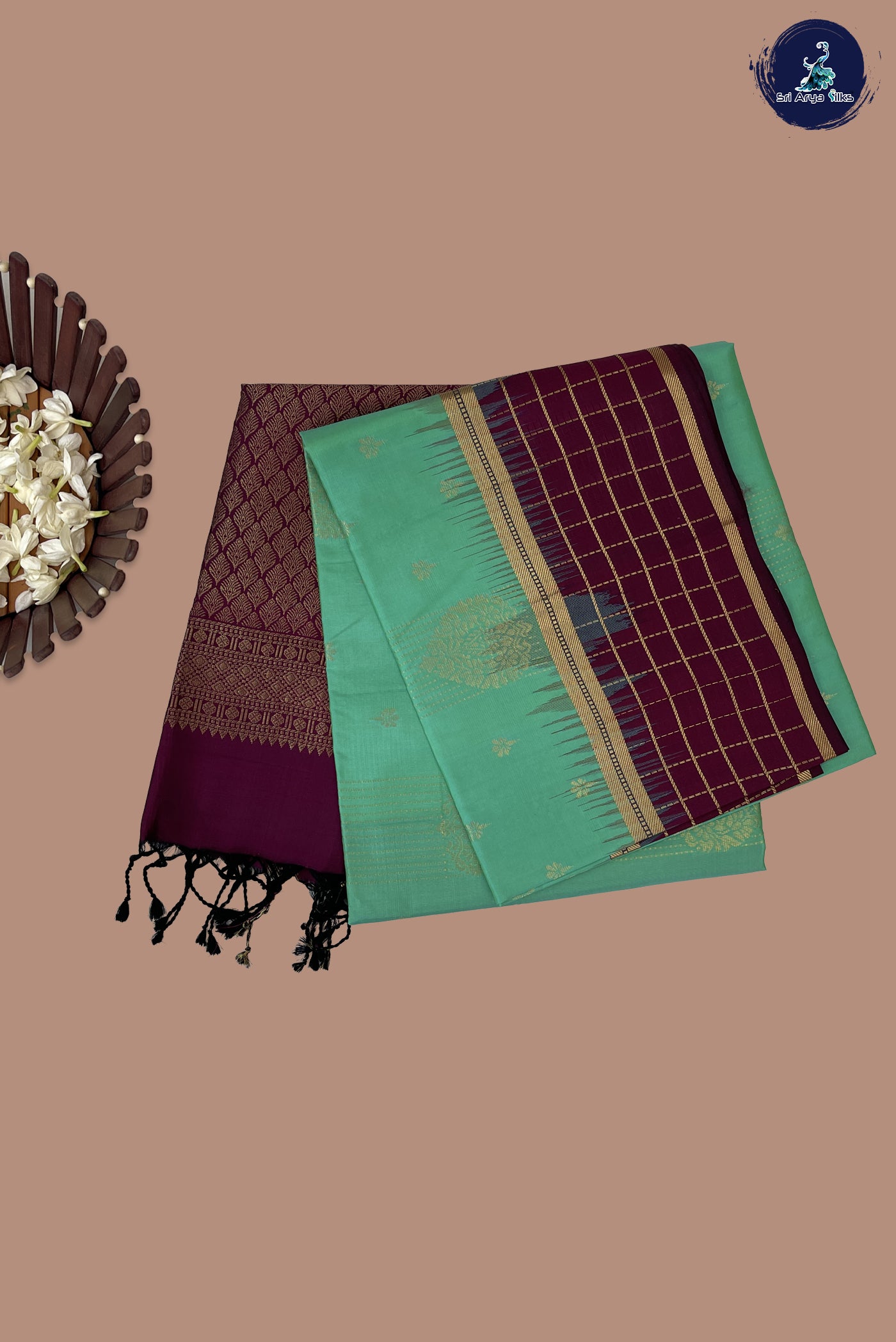 Turquoise Soft Silk Saree With Zari Buttas Pattern