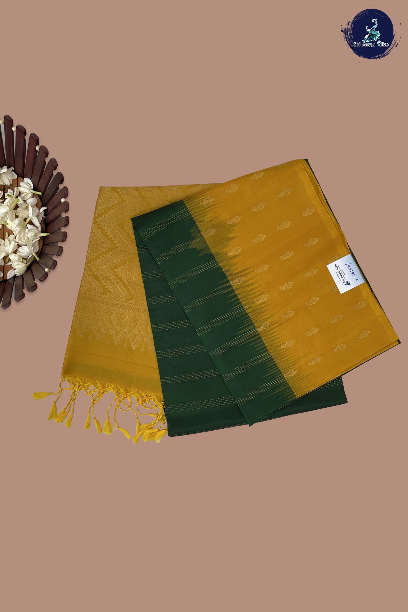 Dark Green Soft Silk Saree With Stripes Pattern