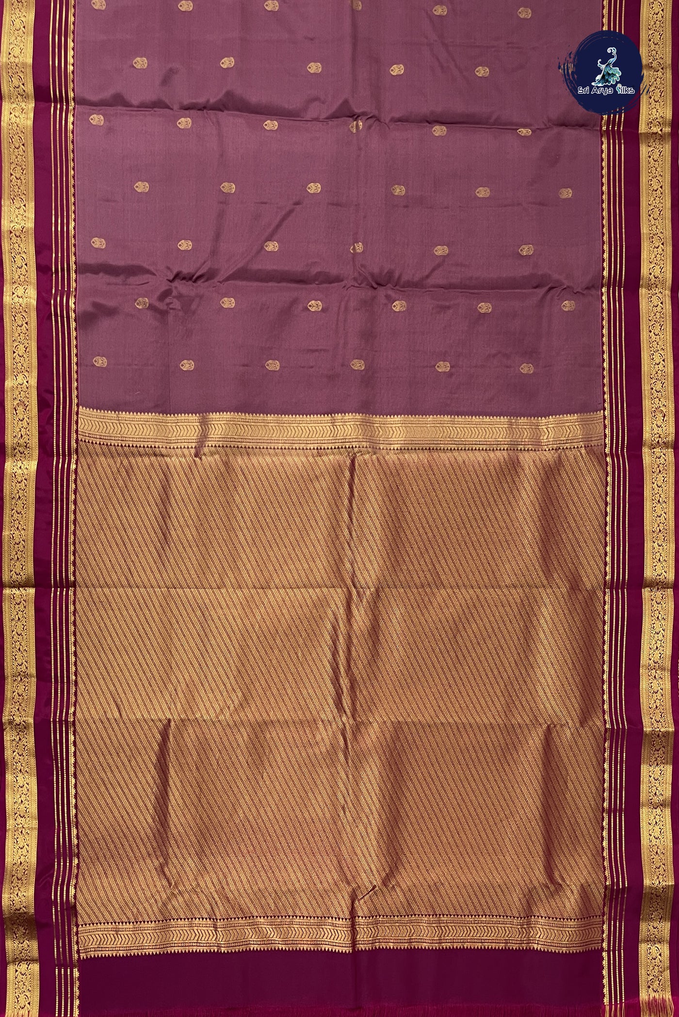 Dusty Pink Half Pure Silk Saree With Zari Buttas Pattern