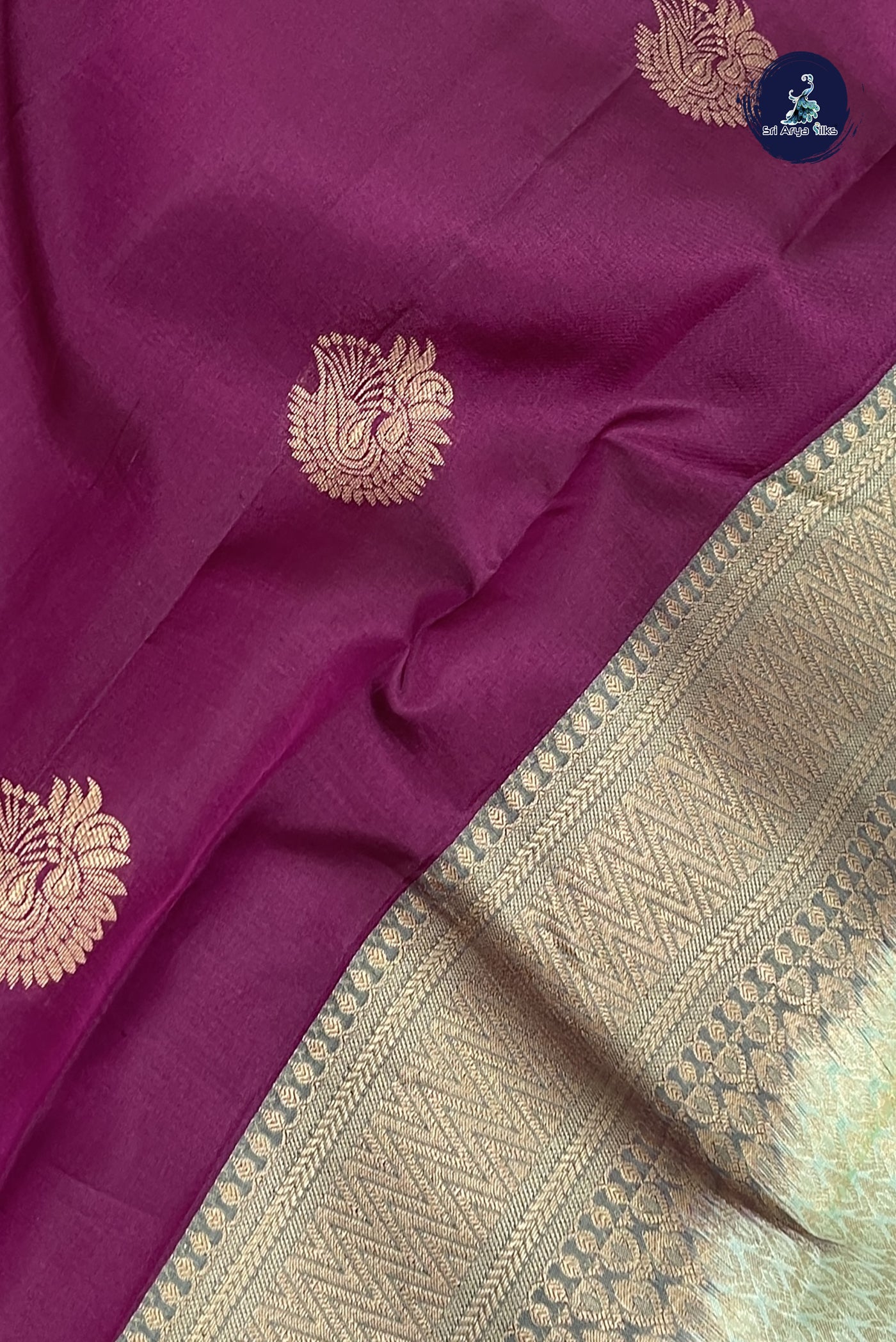 Maroon Half Pure Silk Saree With Zari Buttas Pattern