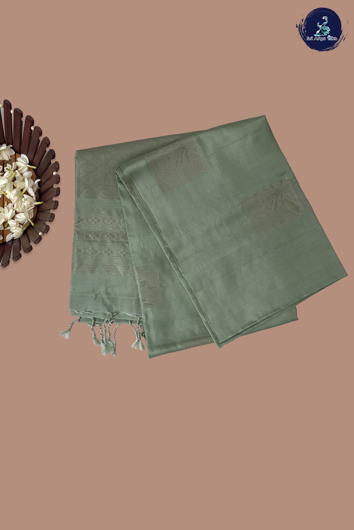 Pastel Shade Half Pure Silk Saree With Zari Buttas Pattern