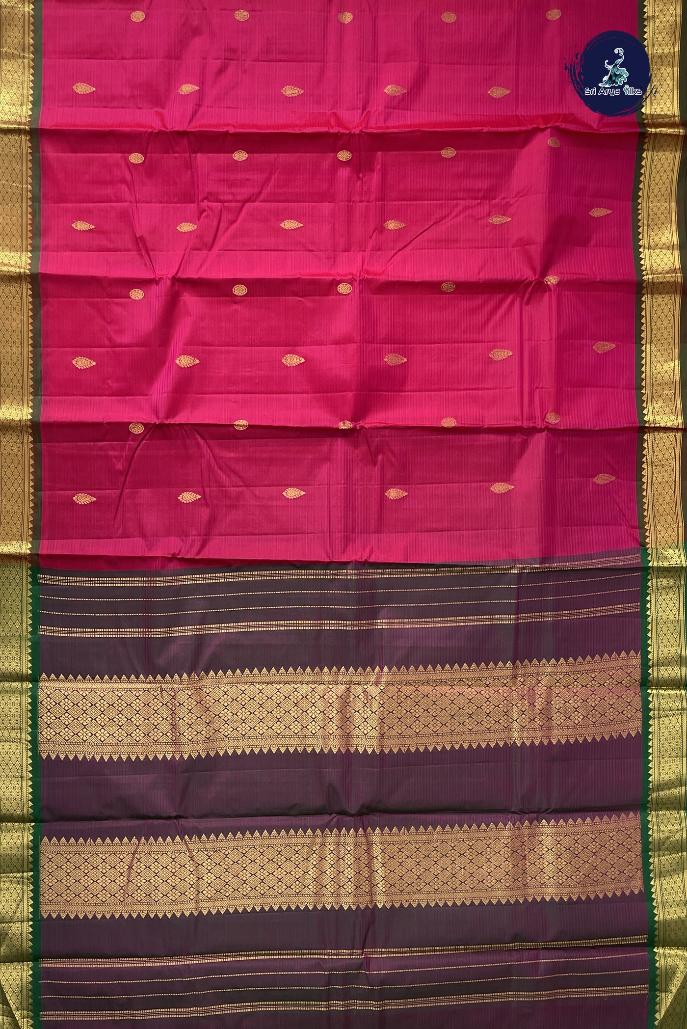 Dark Pink Light Weight Silk Saree With Zari Buttas Pattern