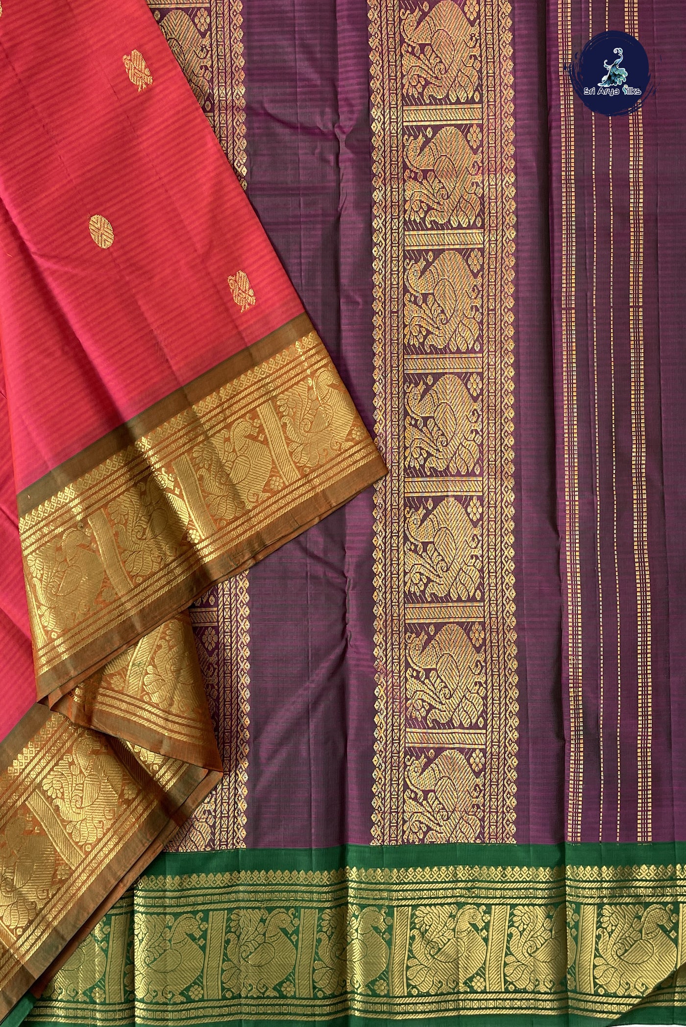 Dual Tone Pink Light Weight Silk Saree With Zari Buttas Pattern