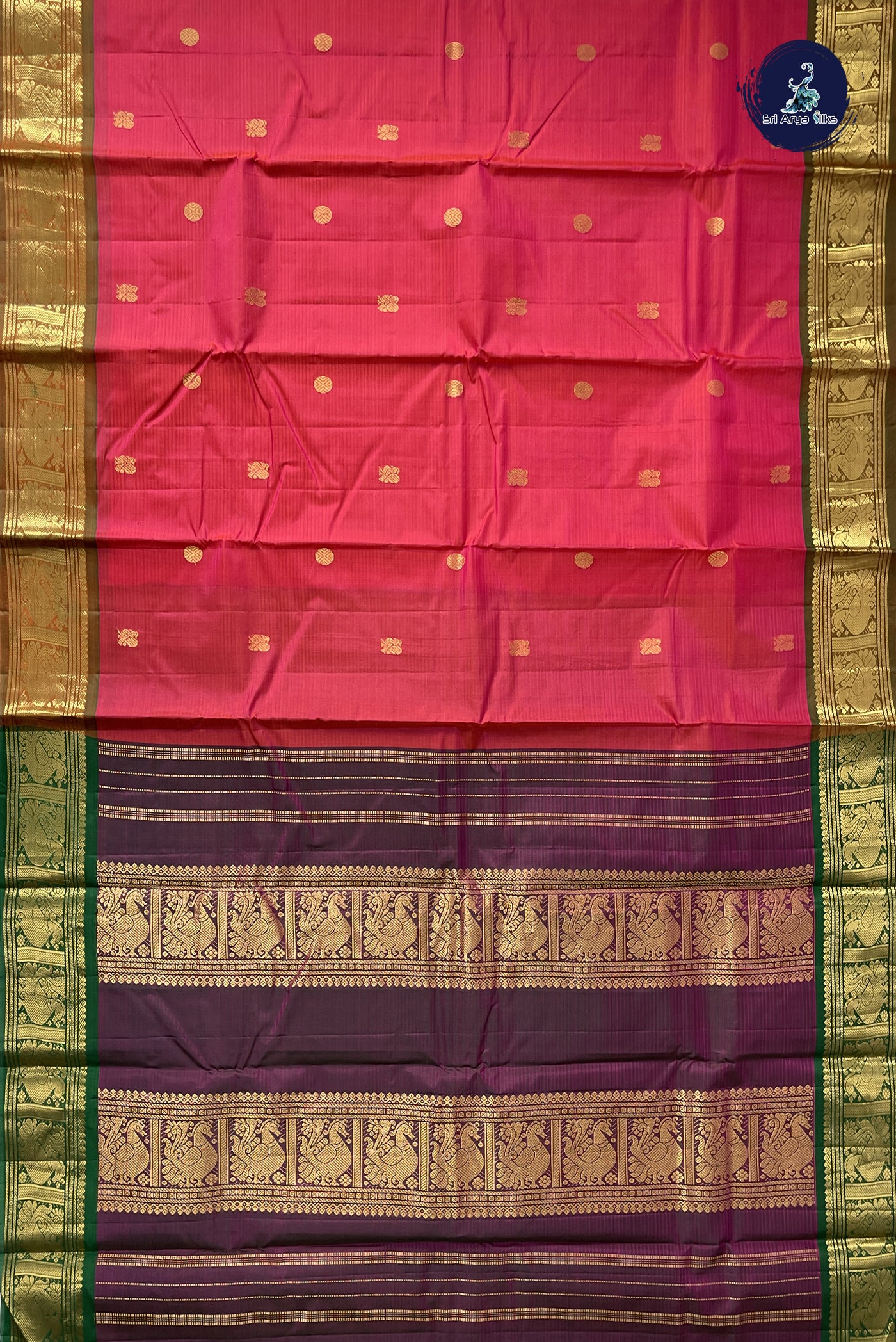 Dual Tone Pink Light Weight Silk Saree With Zari Buttas Pattern