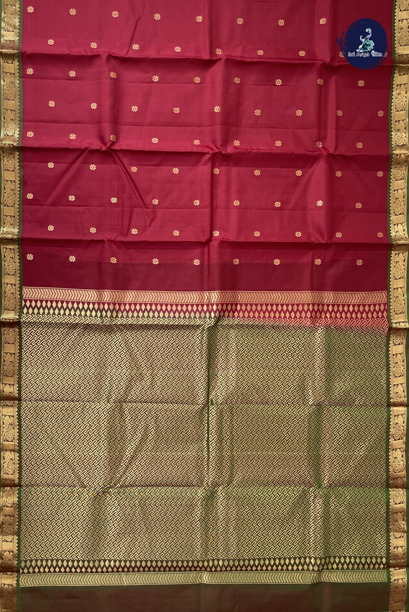 Arakku Light Weight Silk Saree With Zari Buttas Pattern