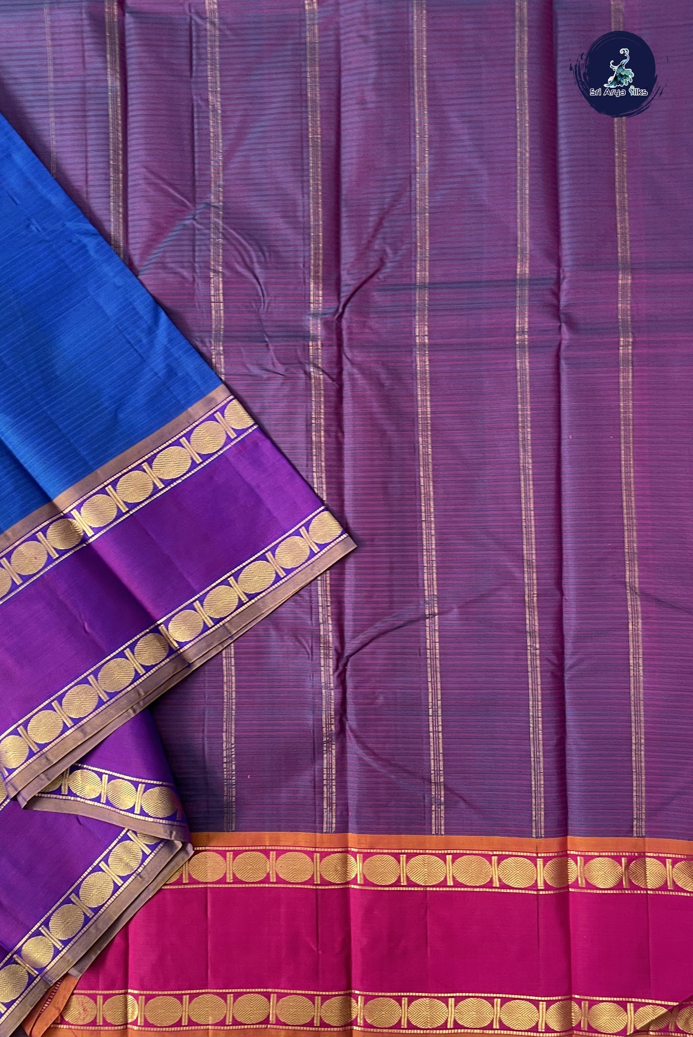 Blue Light Weight Silk Saree With Doria Lines Pattern