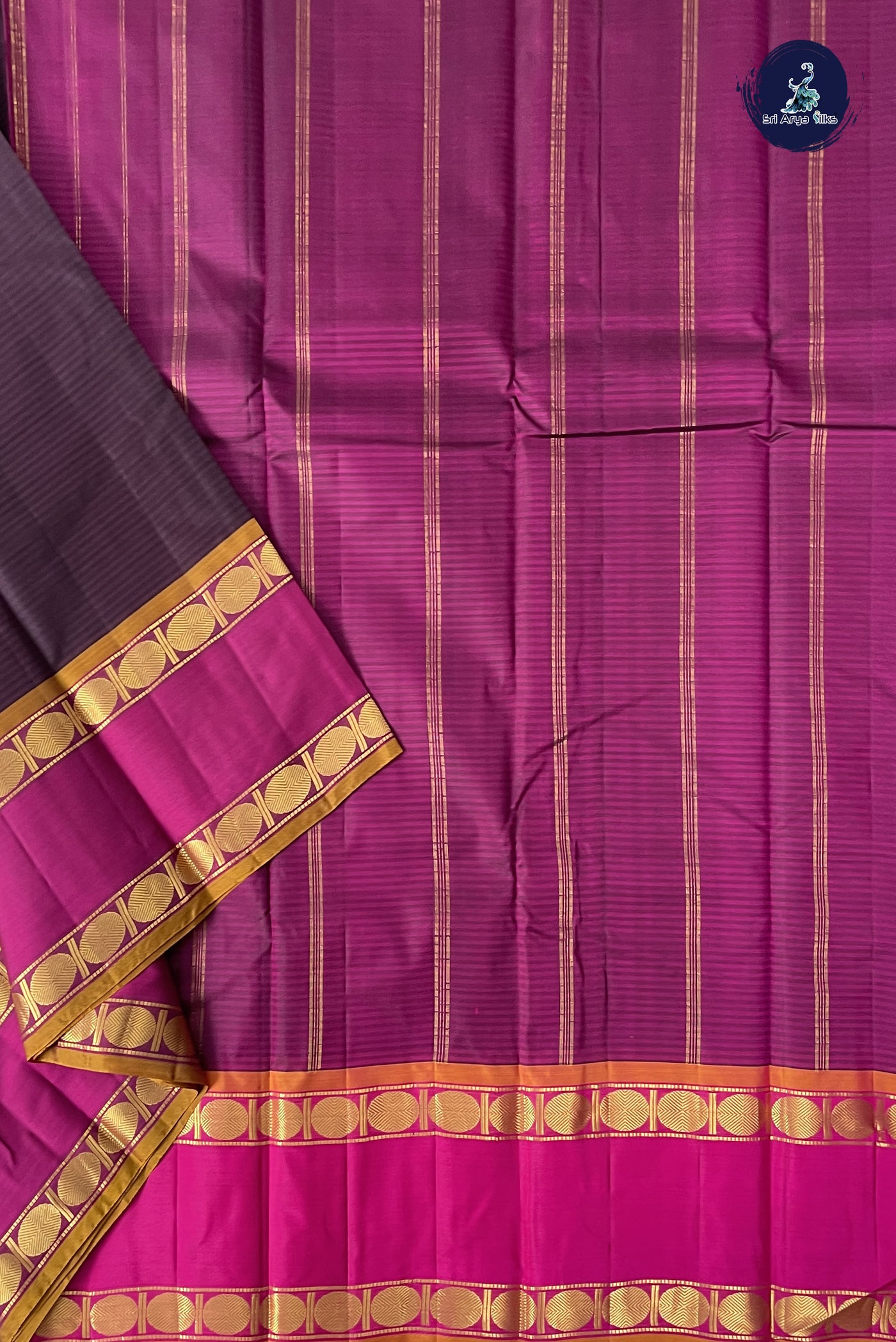 Jamun Light Weight Silk Saree With Doria Lines Pattern