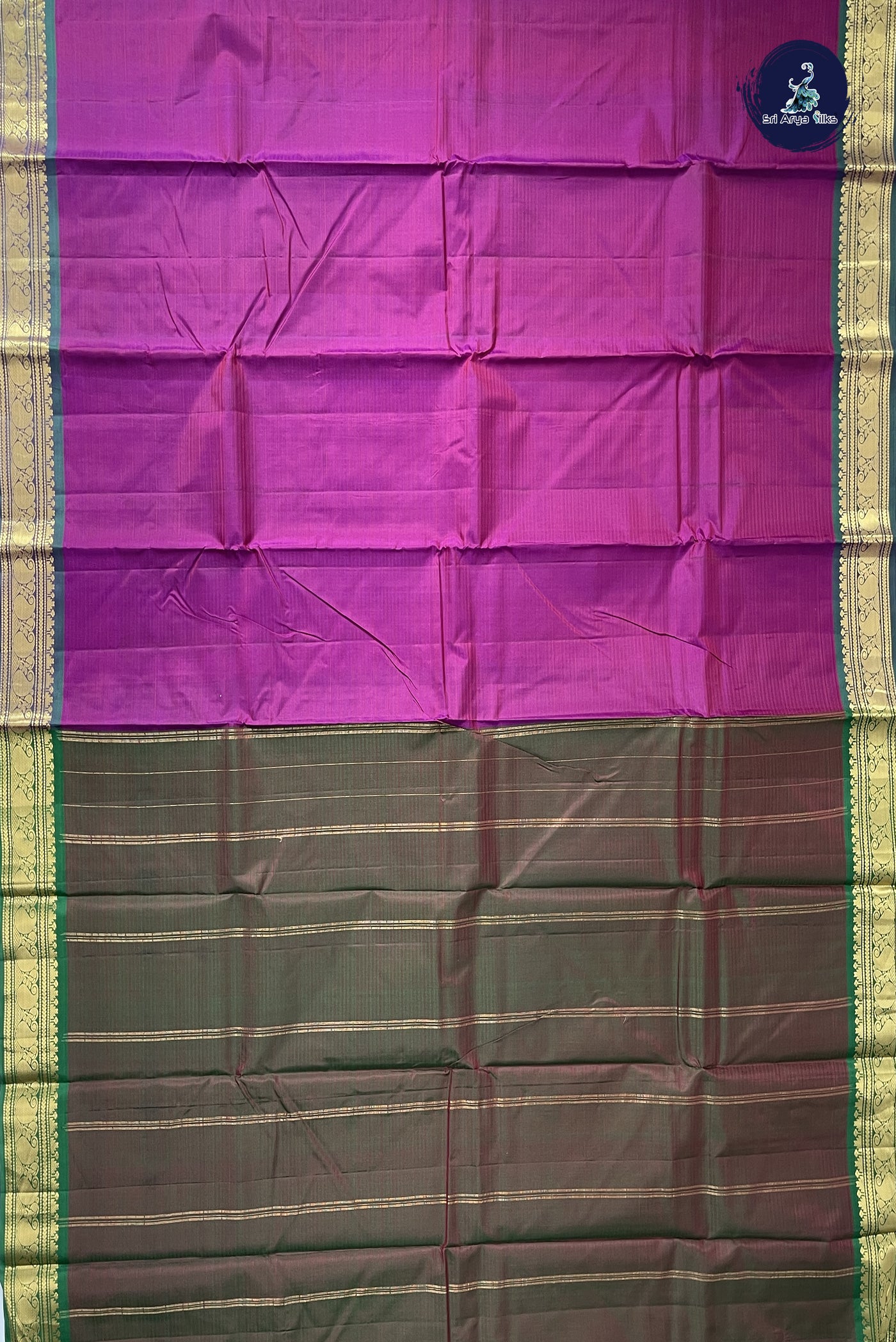 Dual Tone Purple Light Weight Silk Saree With Doria Lines Pattern