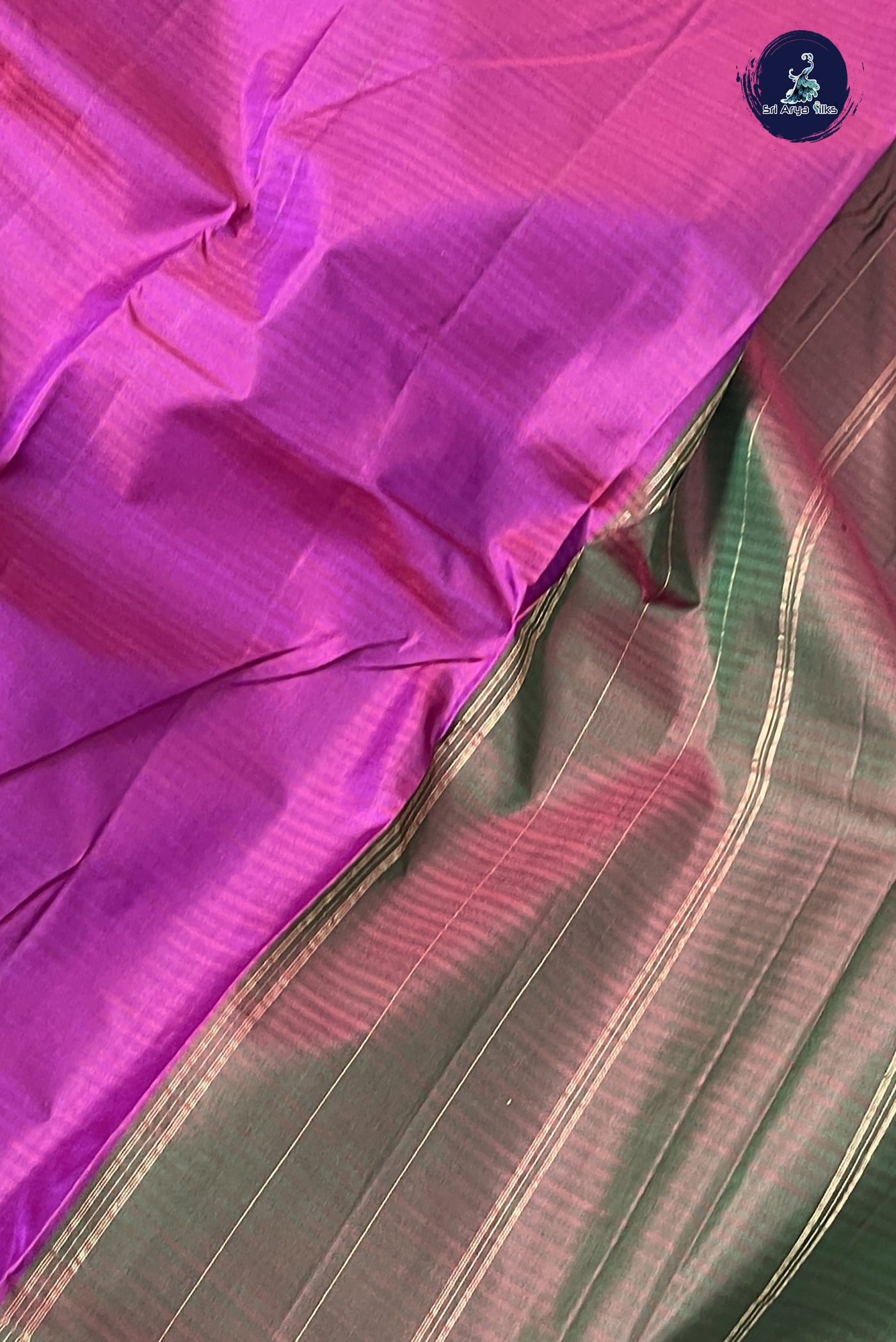 Dual Tone Purple Light Weight Silk Saree With Doria Lines Pattern