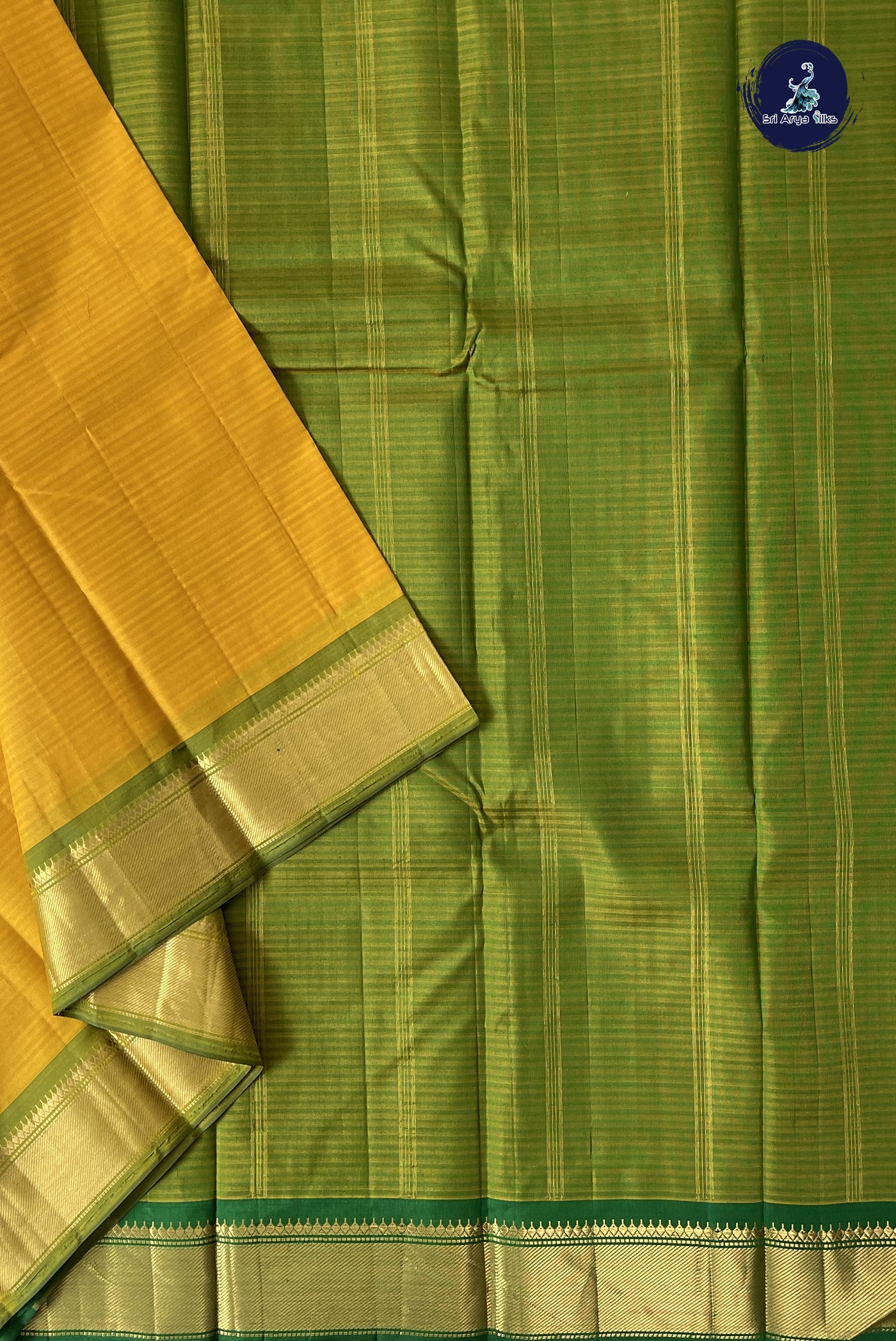 Yellow Light Weight Silk Saree With Doria Lines Pattern