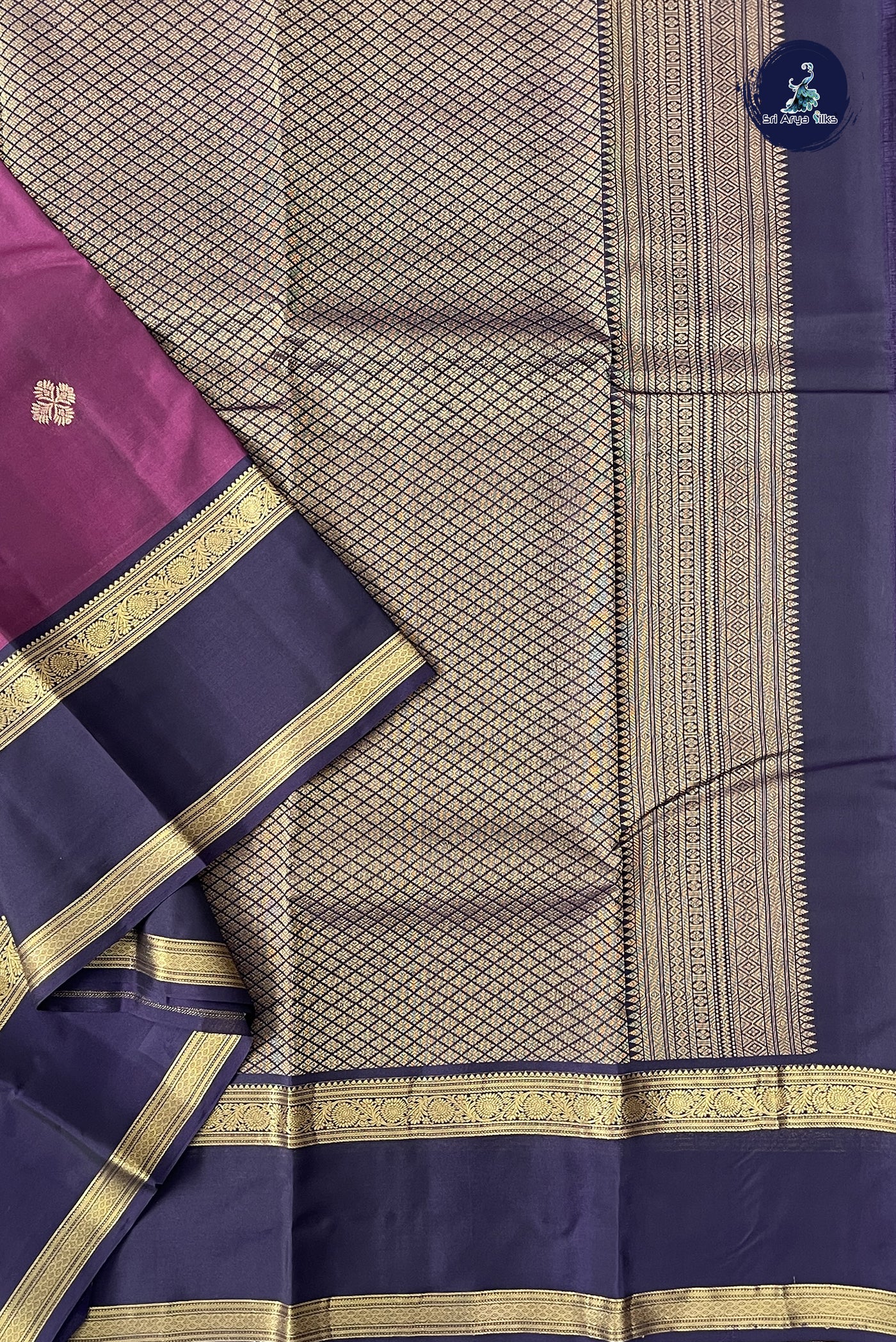 Pinkish Maroon Traditional Silk Saree With Zari Buttas Pattern