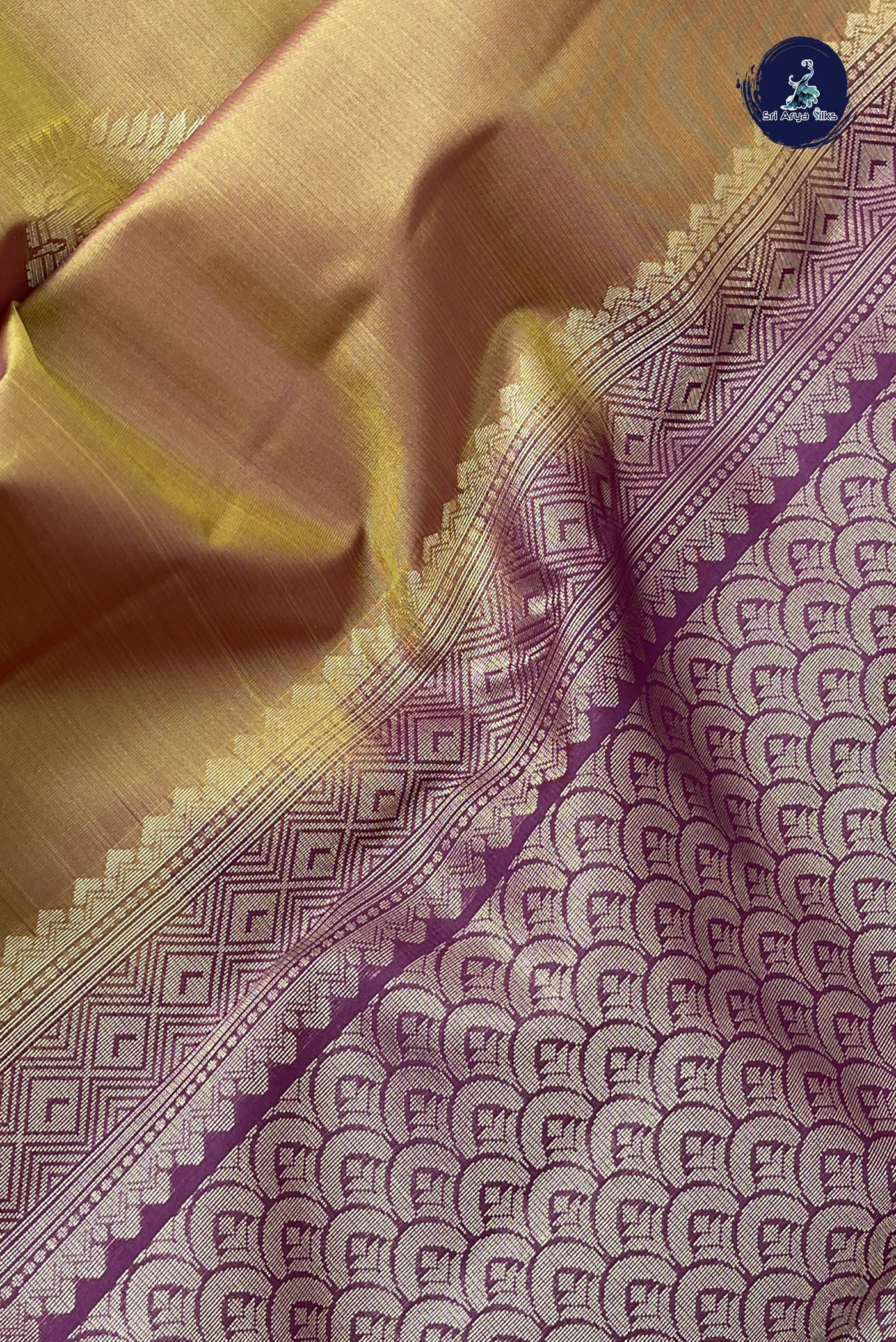 Golden Mustard Half Pure Silk Saree With Zari Buttas Pattern