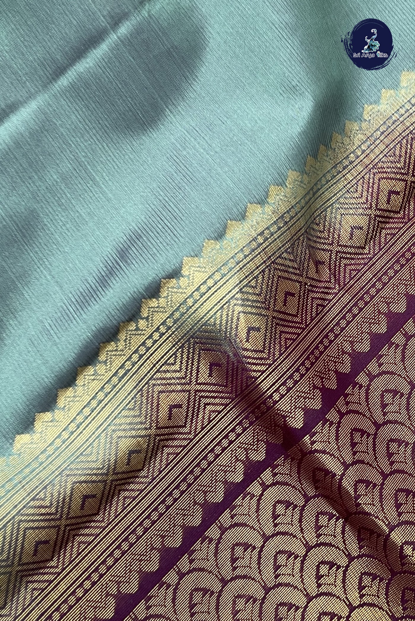 Greyish Green Half Pure Silk Saree With Zari Buttas Pattern
