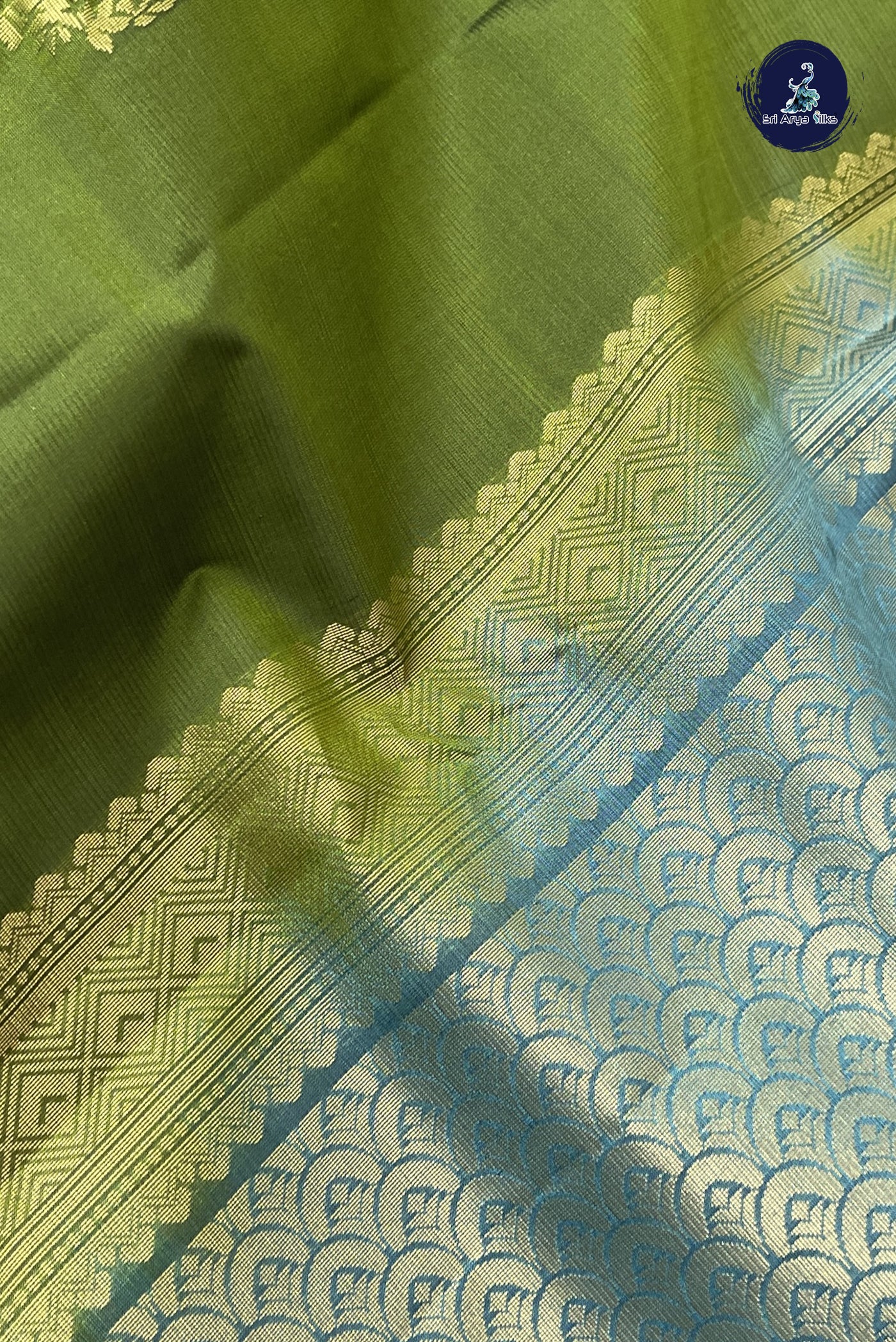Green Half Pure Silk Saree With Zari Buttas Pattern