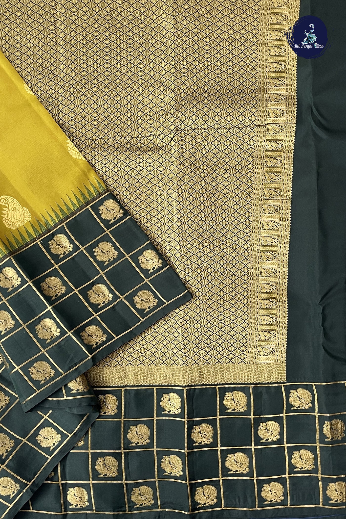 Paasiparupu Green Half Pure Silk Saree With Zari Buttas Pattern