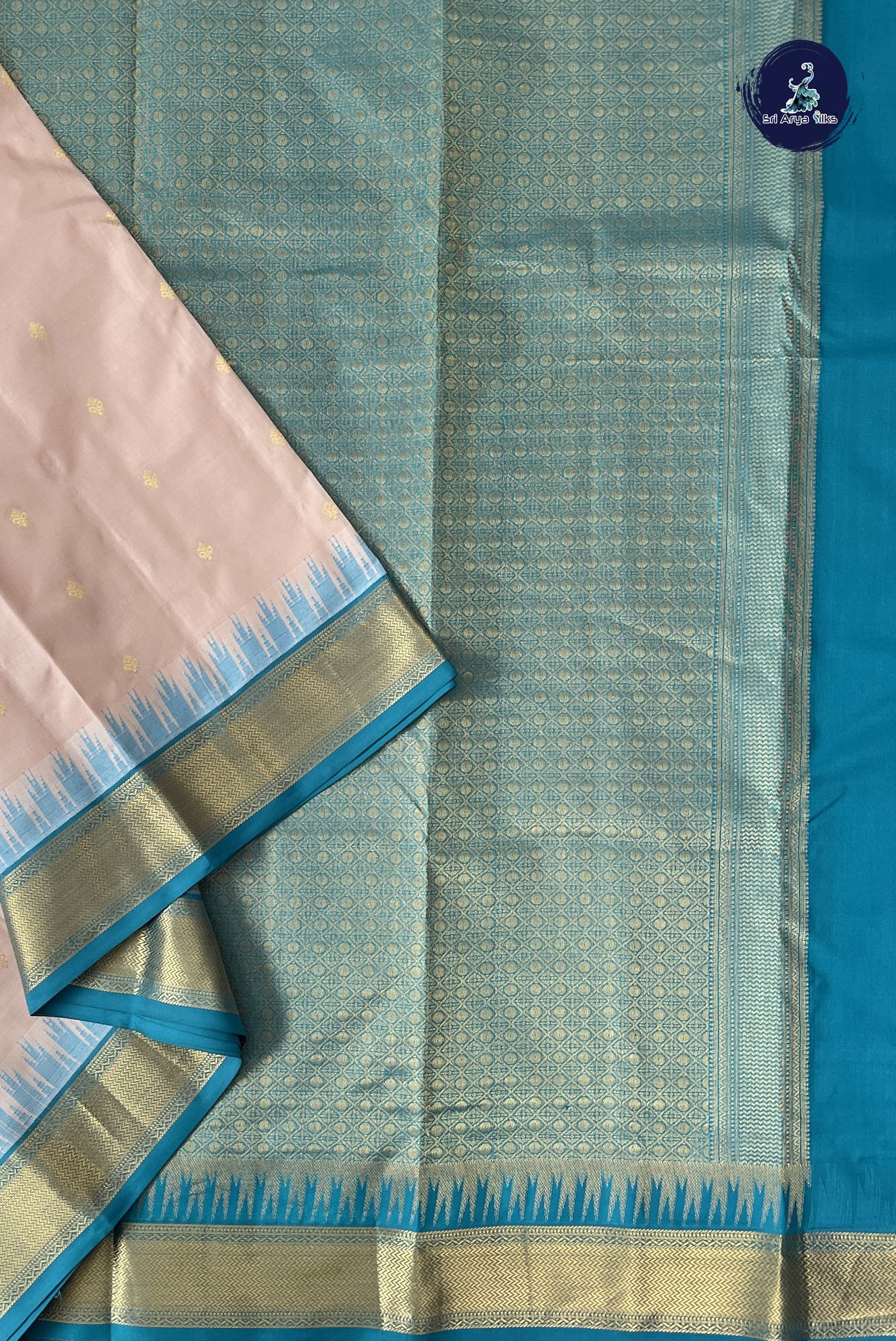 Pastel Shade Half Pure Silk Saree With Zari Buttas Pattern