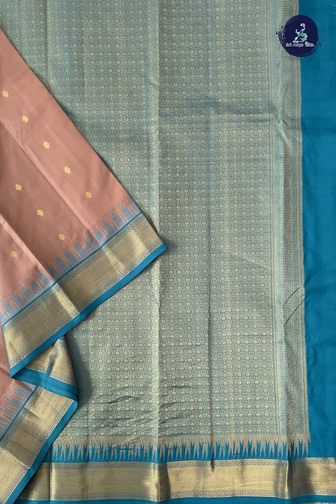 Pastel Shade Half Pure Silk Saree With Zari Buttas Pattern