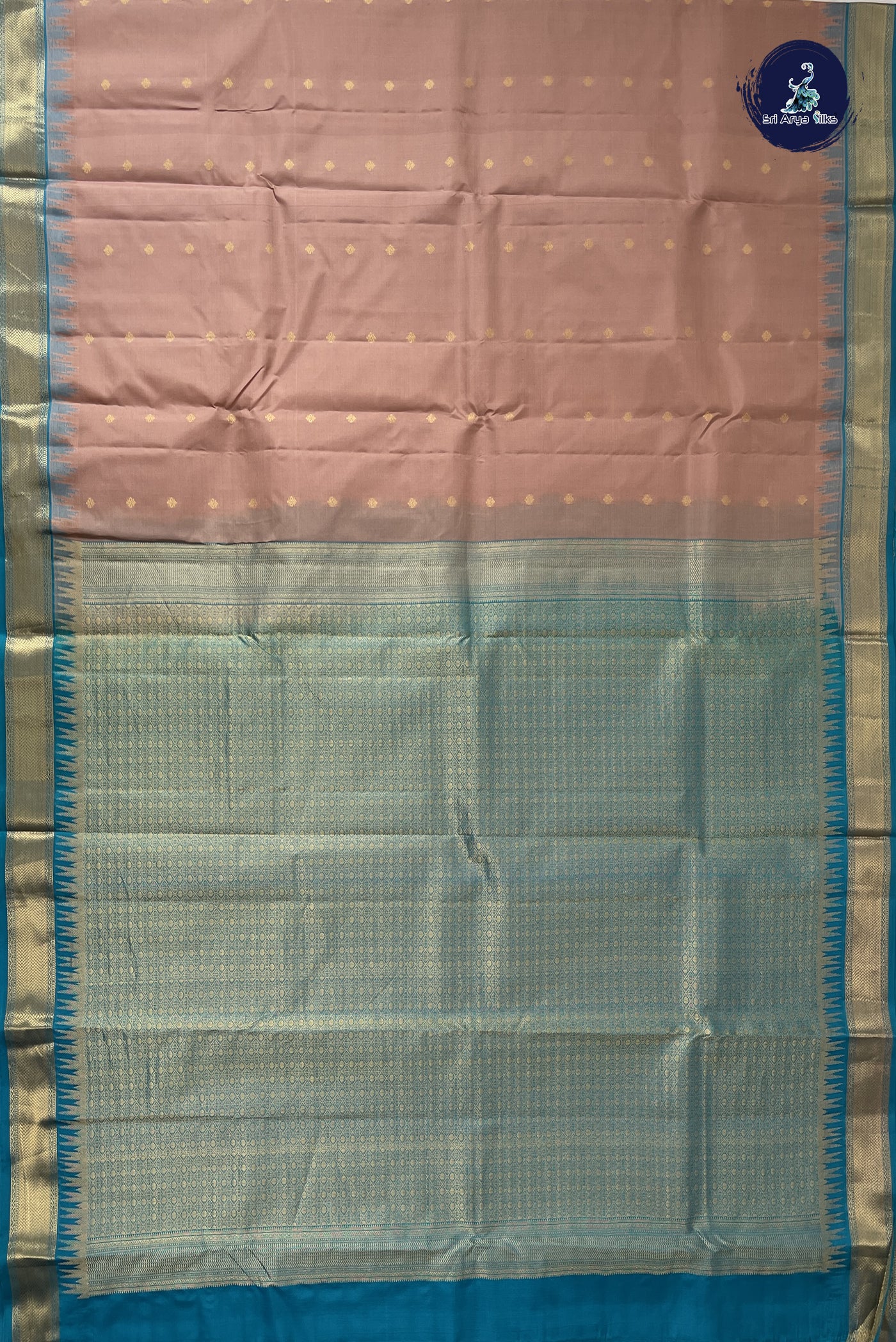 Pastel Shade Half Pure Silk Saree With Zari Buttas Pattern