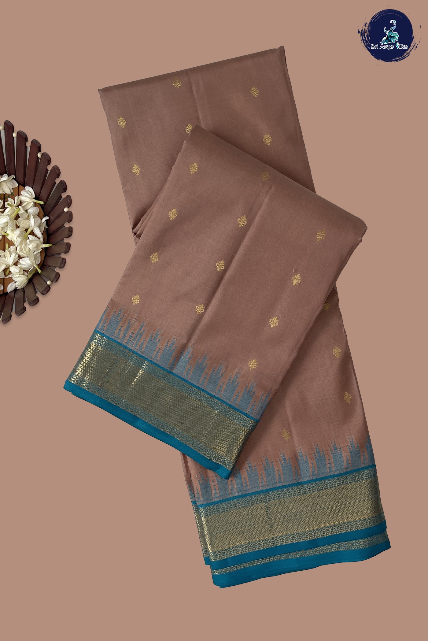 Pastel Shade Half Pure Silk Saree With Zari Buttas Pattern