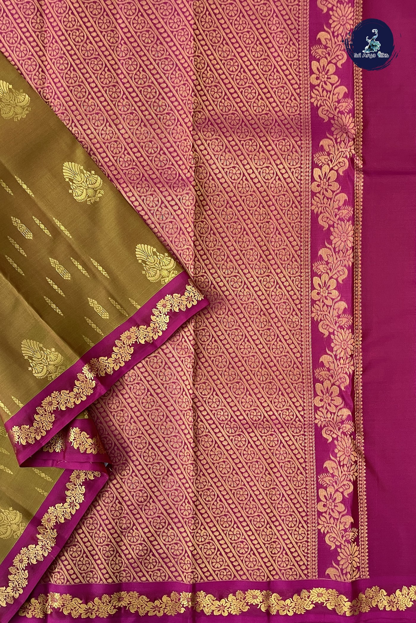 Manthulir Half Pure Silk Saree With Zari Buttas Pattern