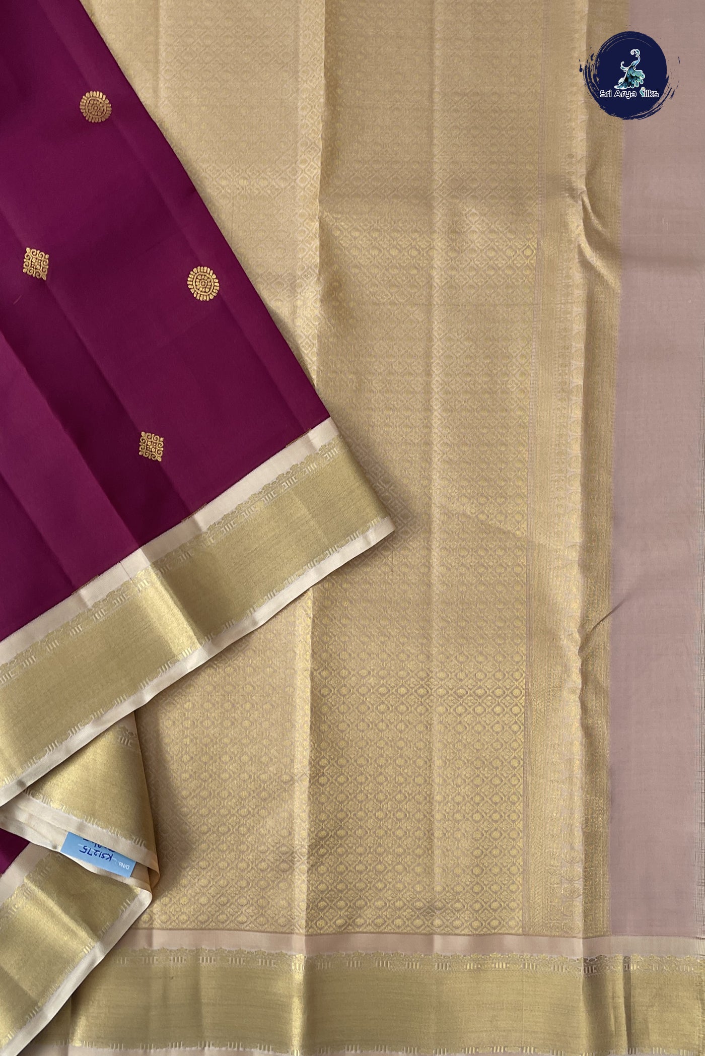 Arakku Half Pure Silk Saree With Zari Buttas Pattern