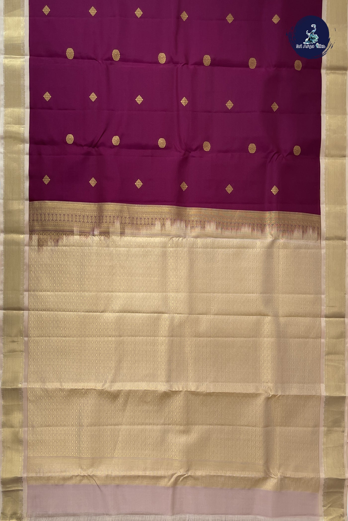 Arakku Half Pure Silk Saree With Zari Buttas Pattern