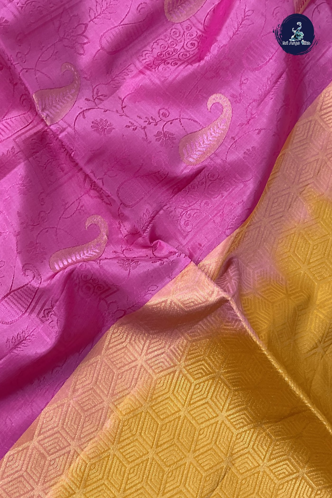 Pink Half Pure Silk Saree With Embossed Pattern