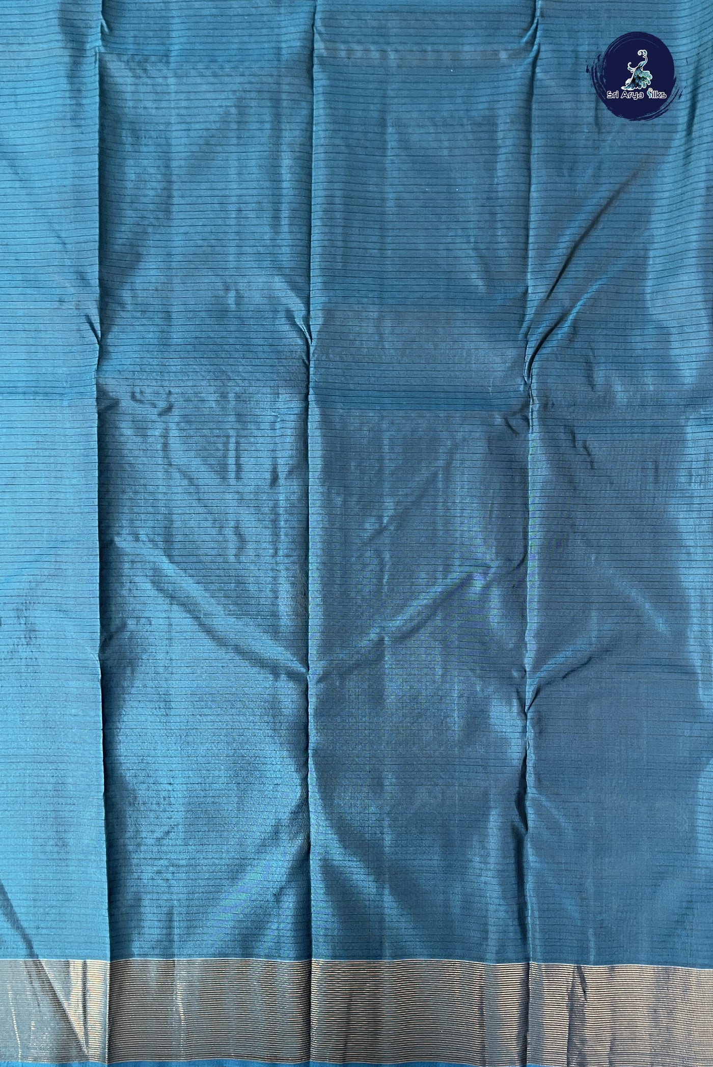 Military Green Half Pure Silk Saree With Zari Buttas Pattern