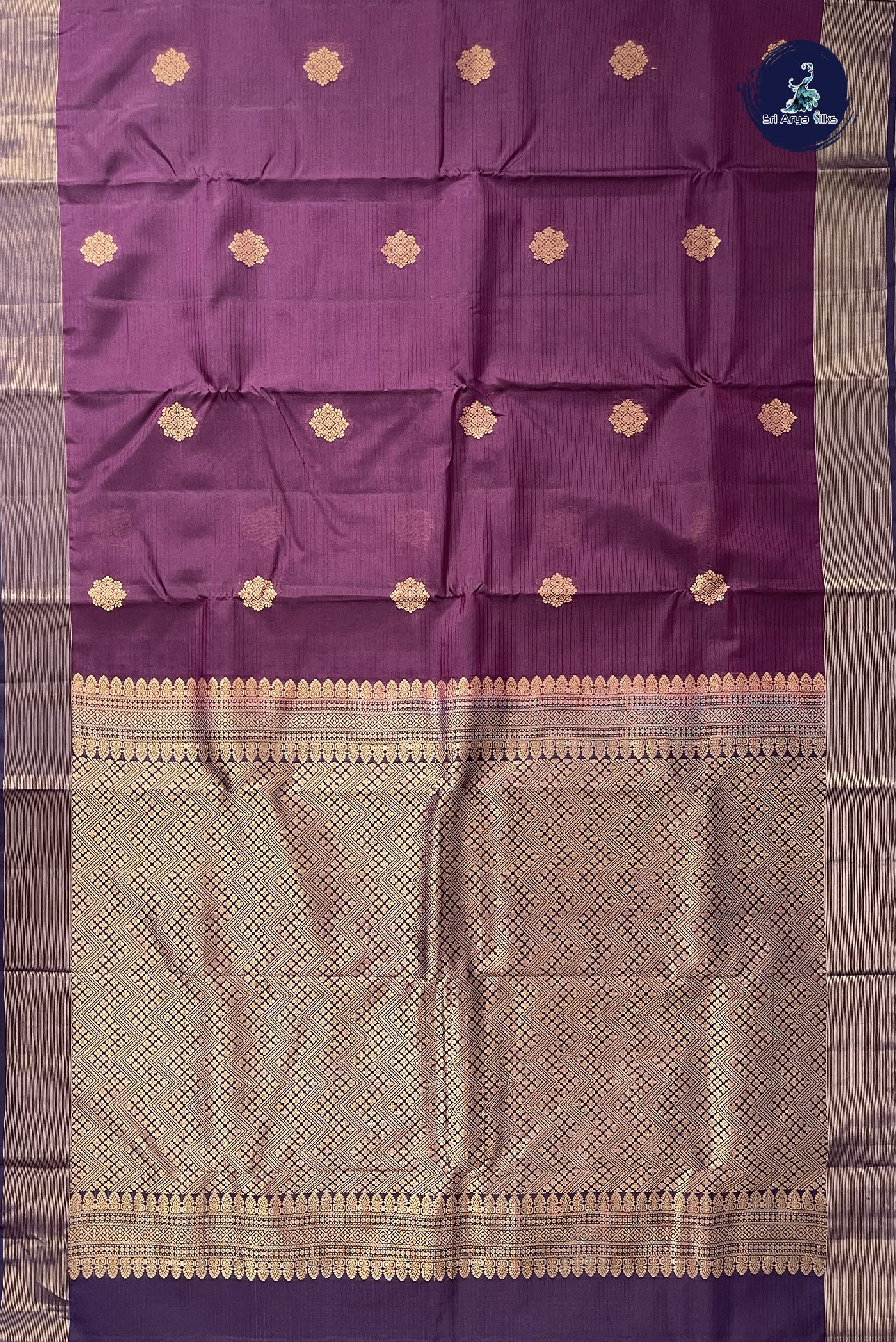 Jamun Half Pure Silk Saree With Zari Buttas Pattern