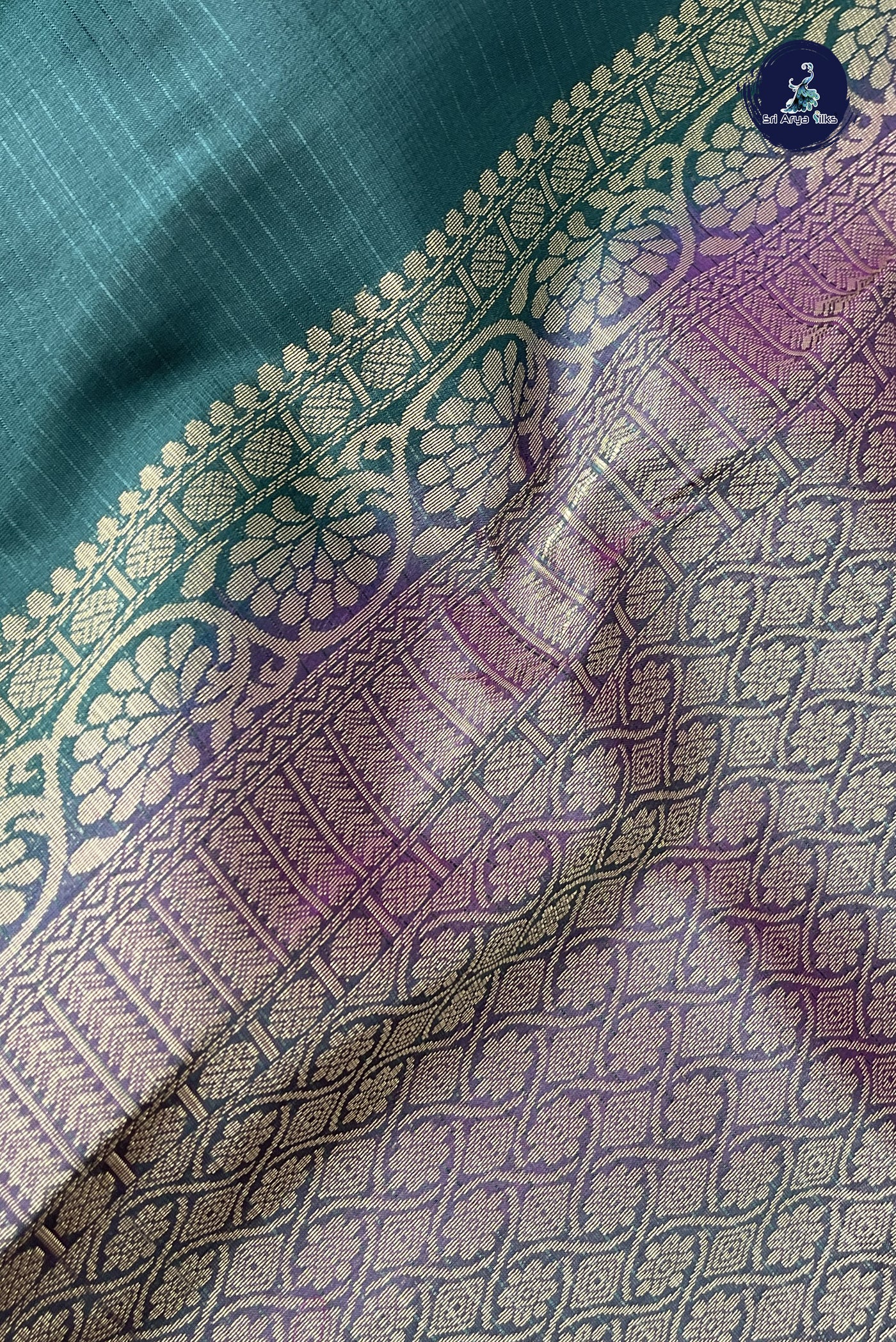 Dark Green Half Pure Silk Saree With Zari Buttas Pattern