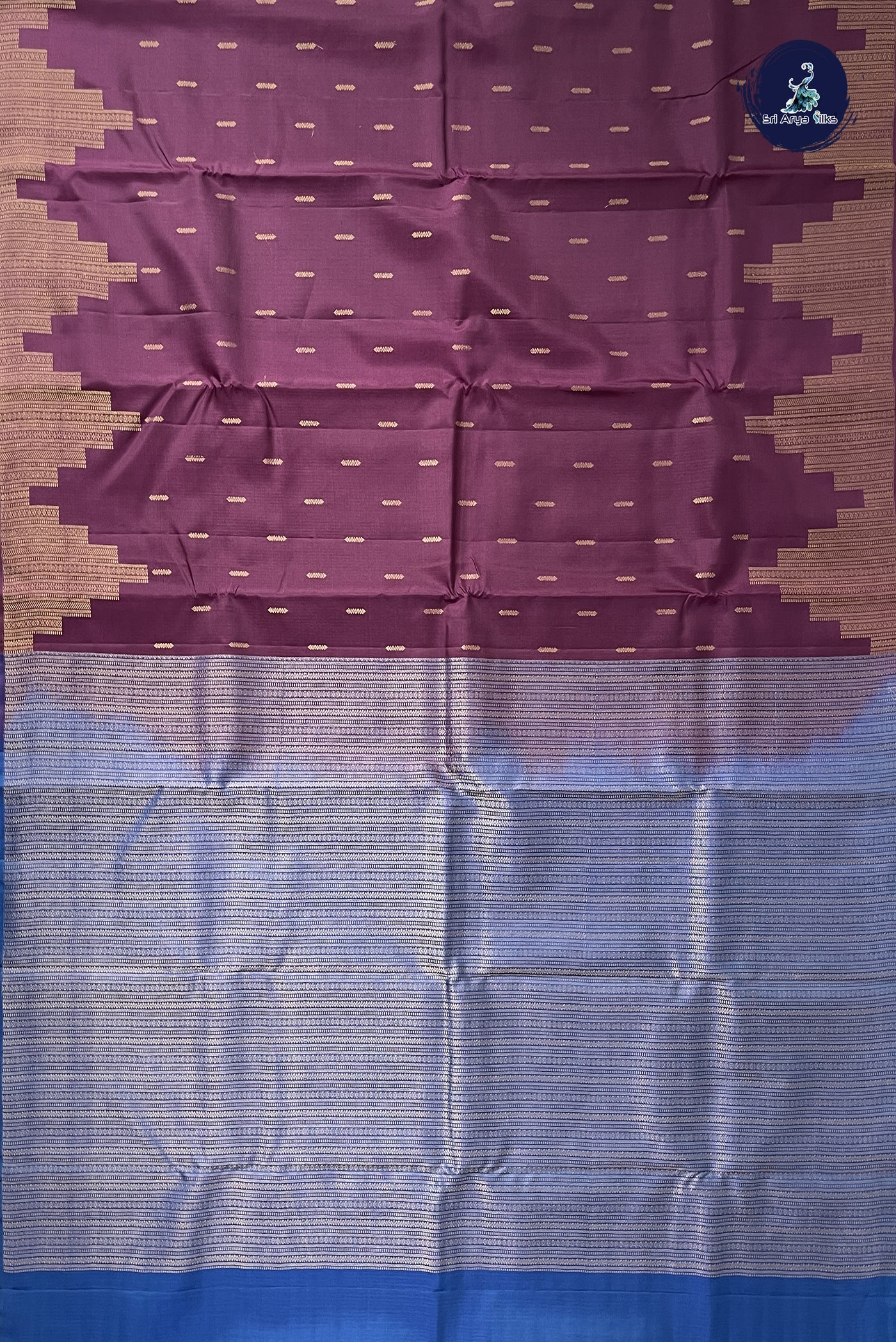 Jamun Half Pure Silk Saree With Zari Buttas Pattern