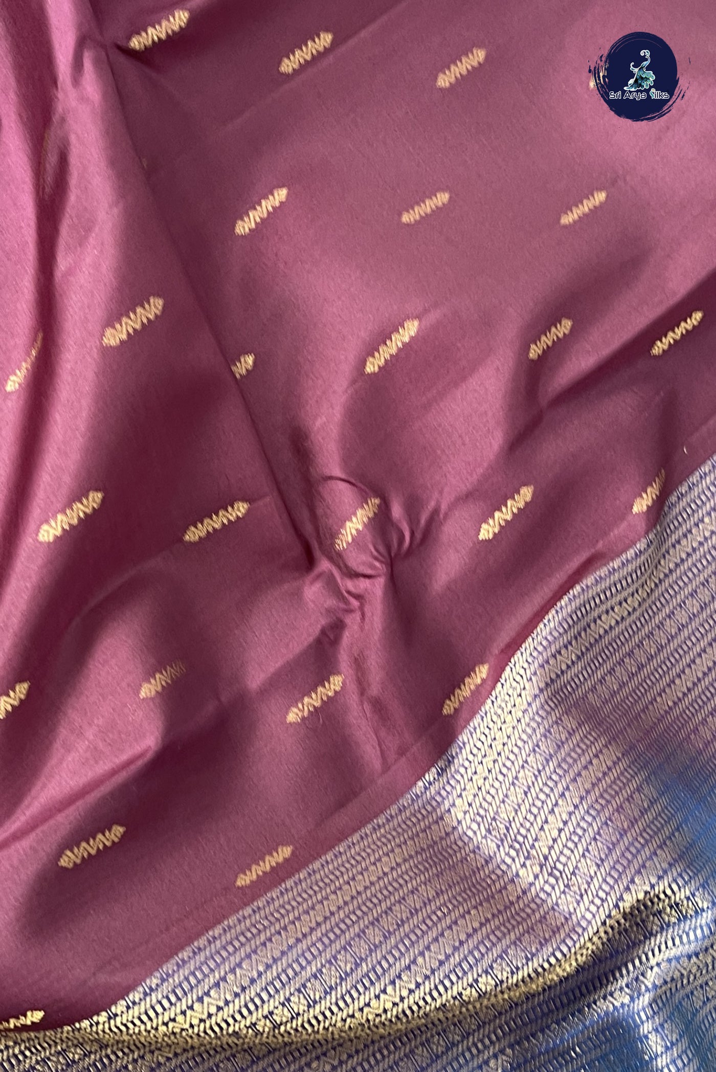 Jamun Half Pure Silk Saree With Zari Buttas Pattern