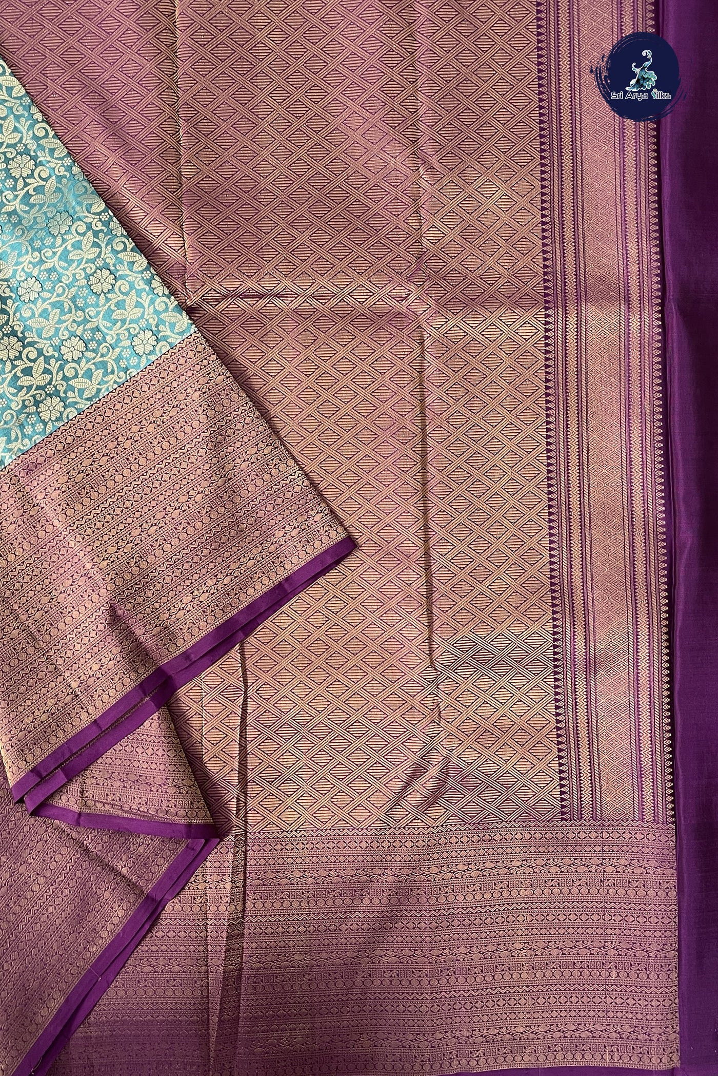 Blue Half Pure Silk Saree With Jacquard Pattern